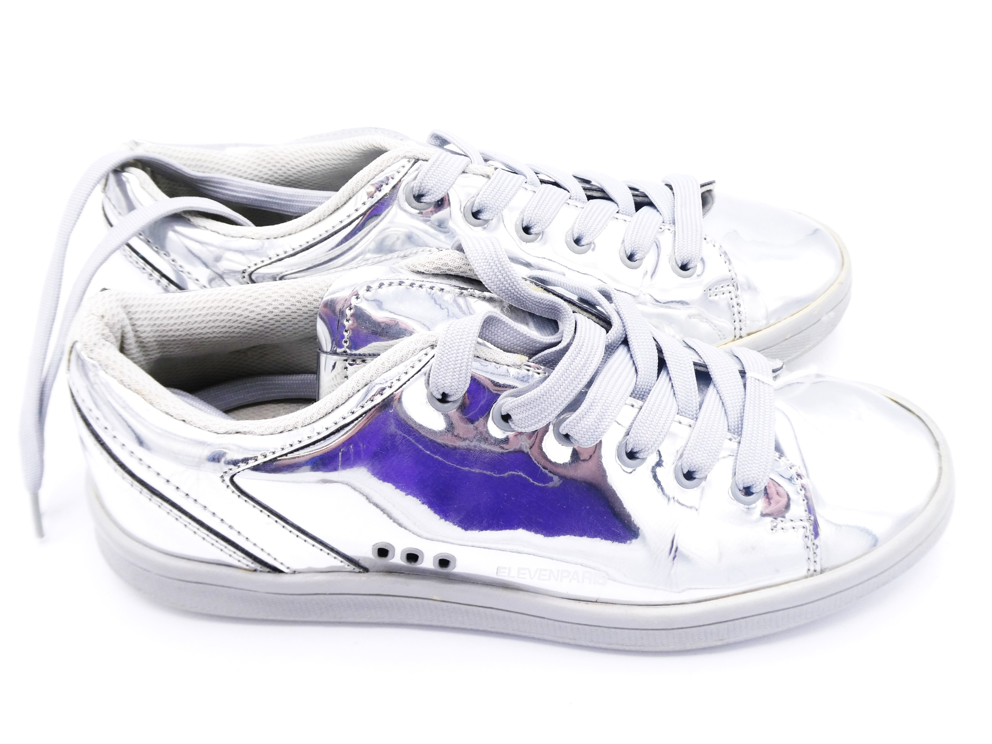 ELEVEN PARIS 2YK Chaussures tennis à lacets argentées - Pointure 36 - Photo 6