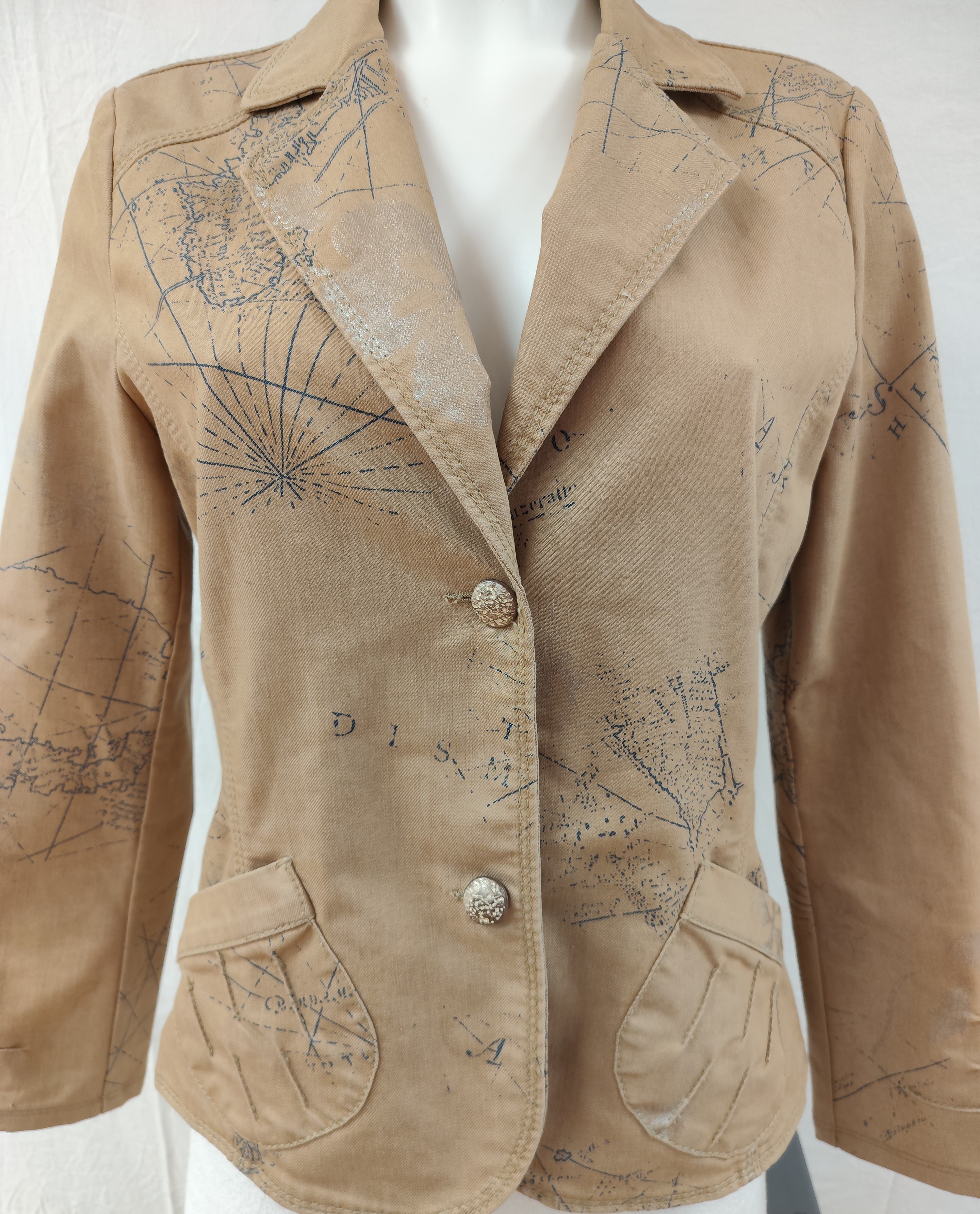 Veste de tailleur / Blazer ajusté style "Saharienne" urbaine Taille 40 Très bon état - Vue 6 - 