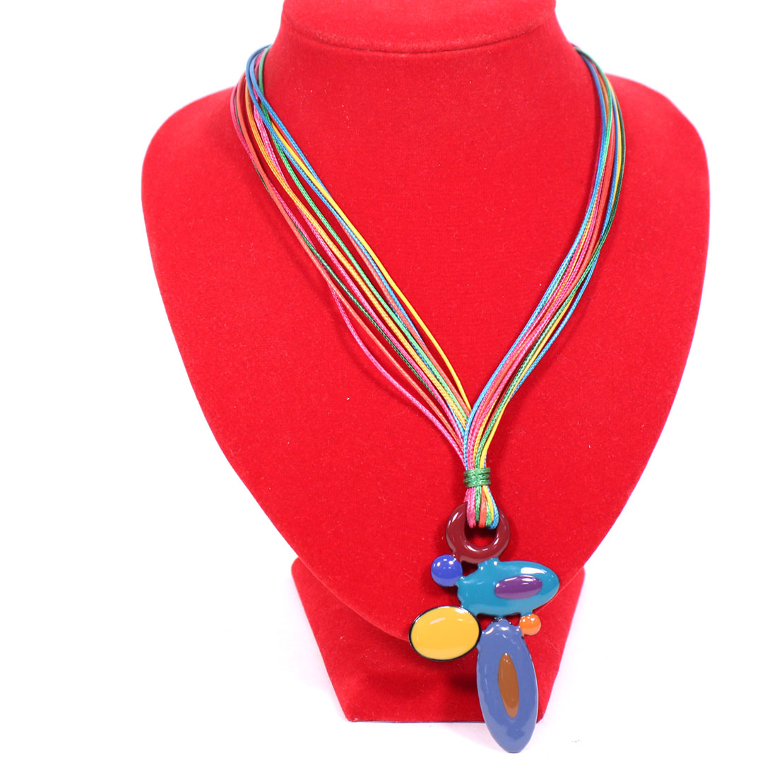 Voir photo 2 de Collier multicolore et bracelets Collier multicolore et bracelets Bon état - Vue 2 -