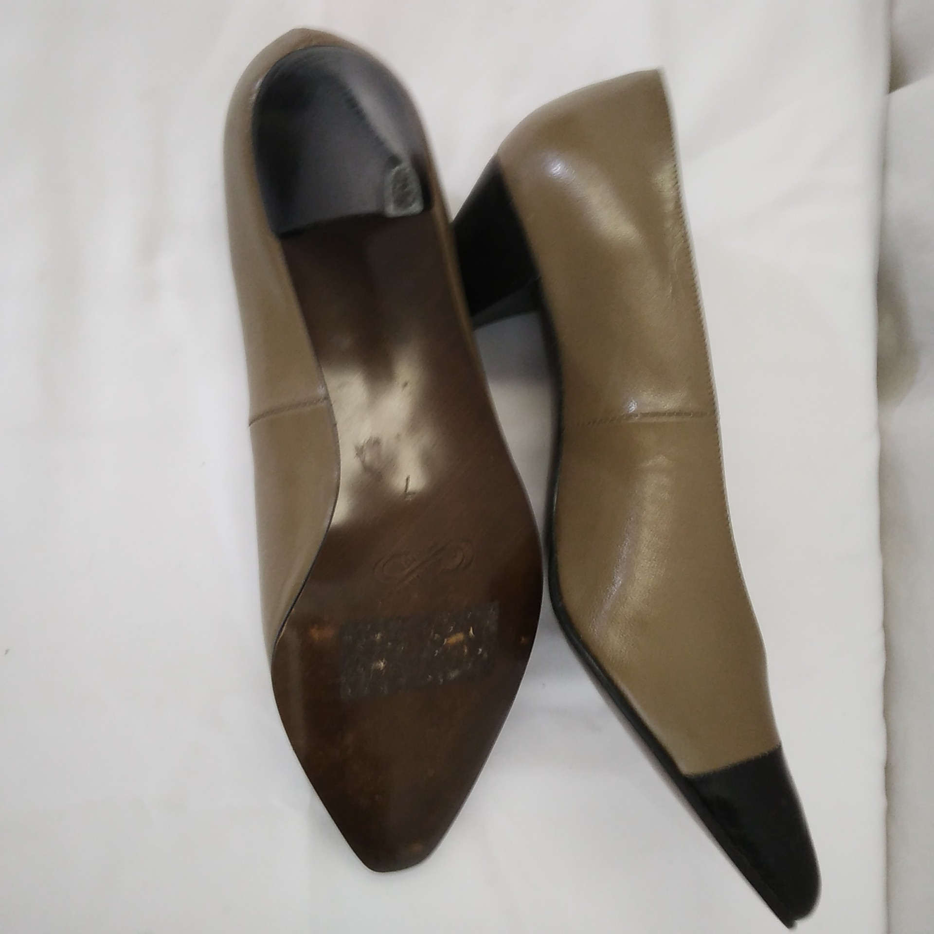Escarpin marron pointe noire, Christian chaussures - 40  - Vue 7 - 