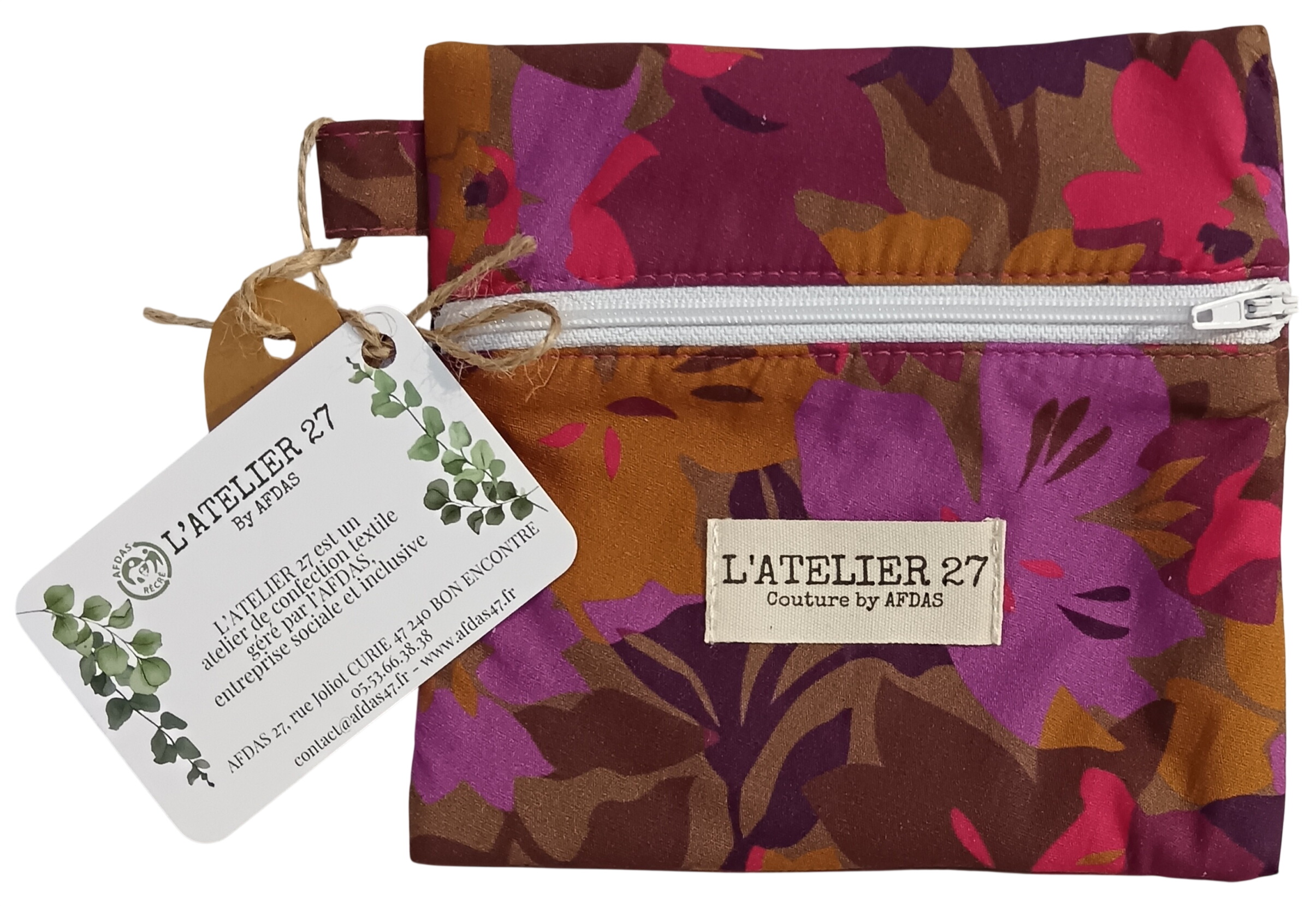 Pochette faite main par l'Atelier 27  -  reconditionné disponible sur Label Emmaüs