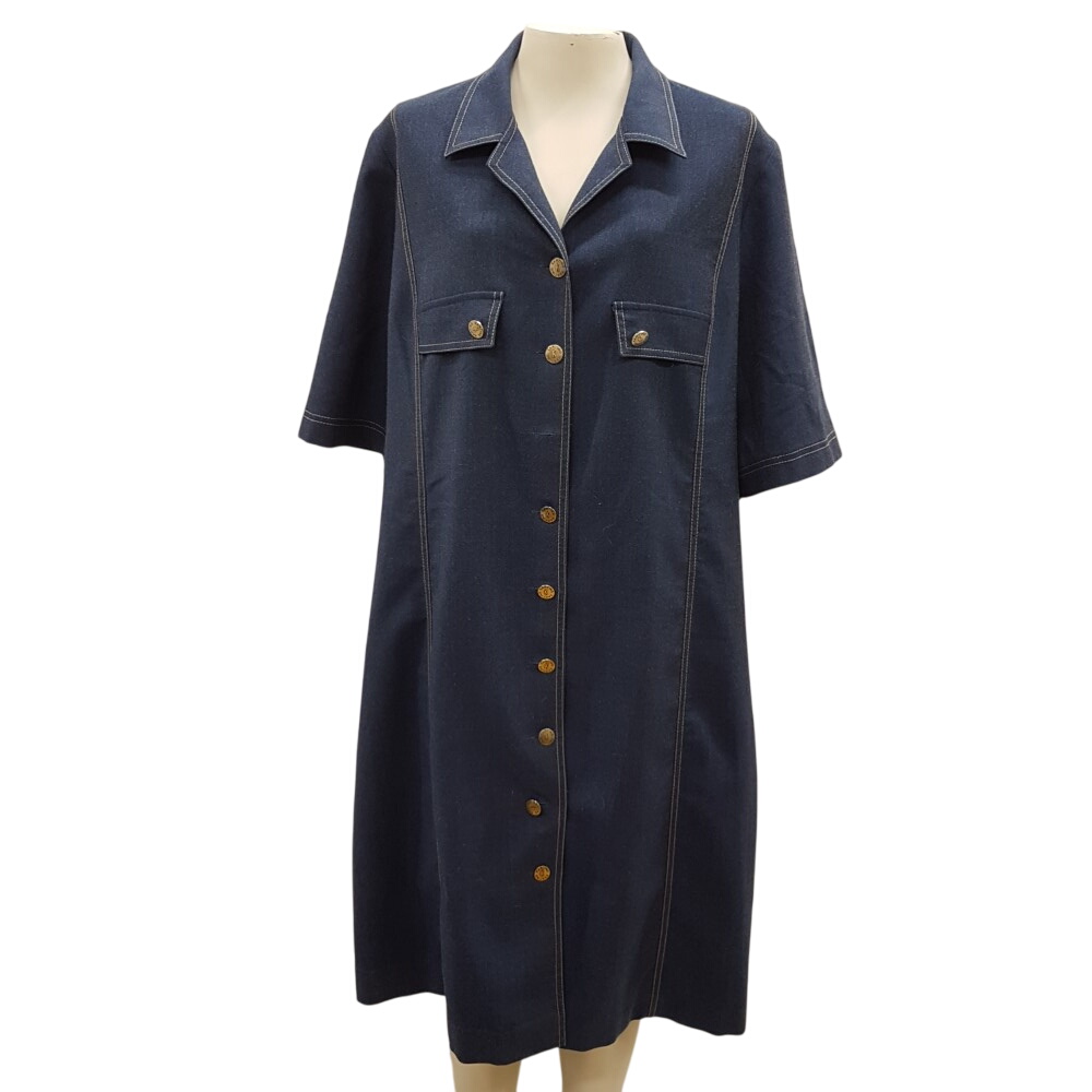 Robe imitation denim bleue - KARTING - Taille 48 - Photo 0