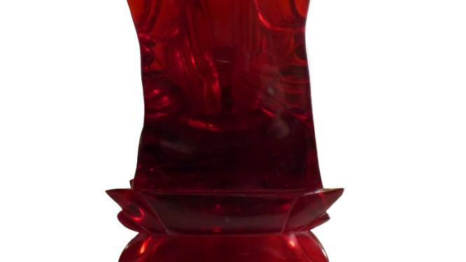 Statue de bouddha décorative couleur rouge cerise - Photo 11