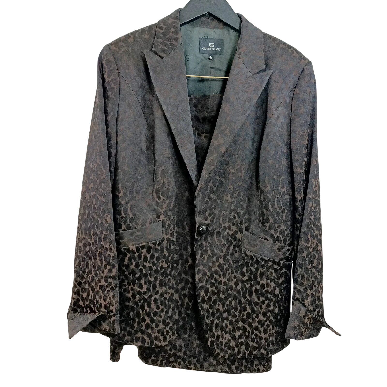 Ensemble Tailleur jupe et veste Olivier Grant motif lopard satin - taille 44 - Gant - Modalova