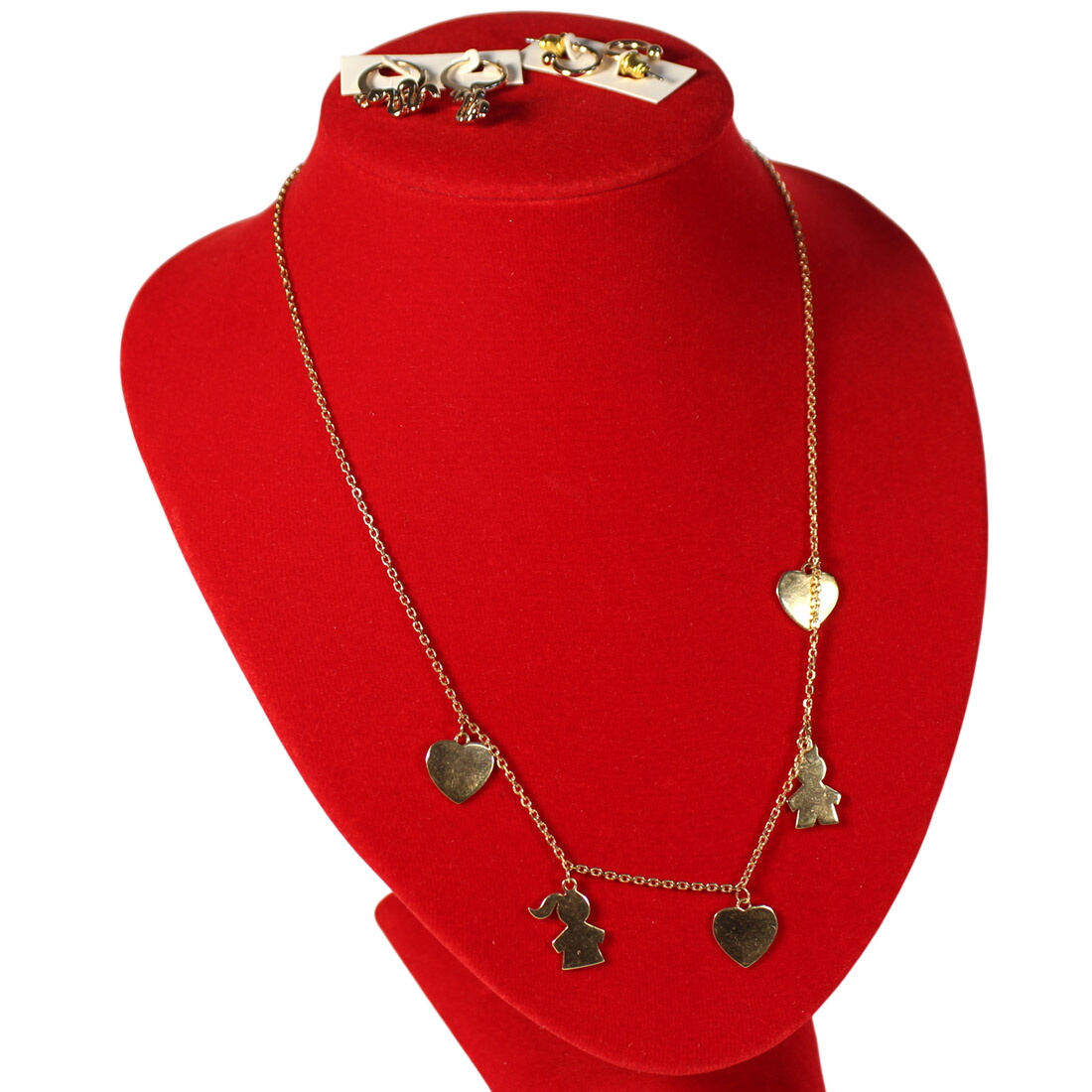 Collier acier doré et boucles d'oreille Bon état -  reconditionné disponible sur Label Emmaüs