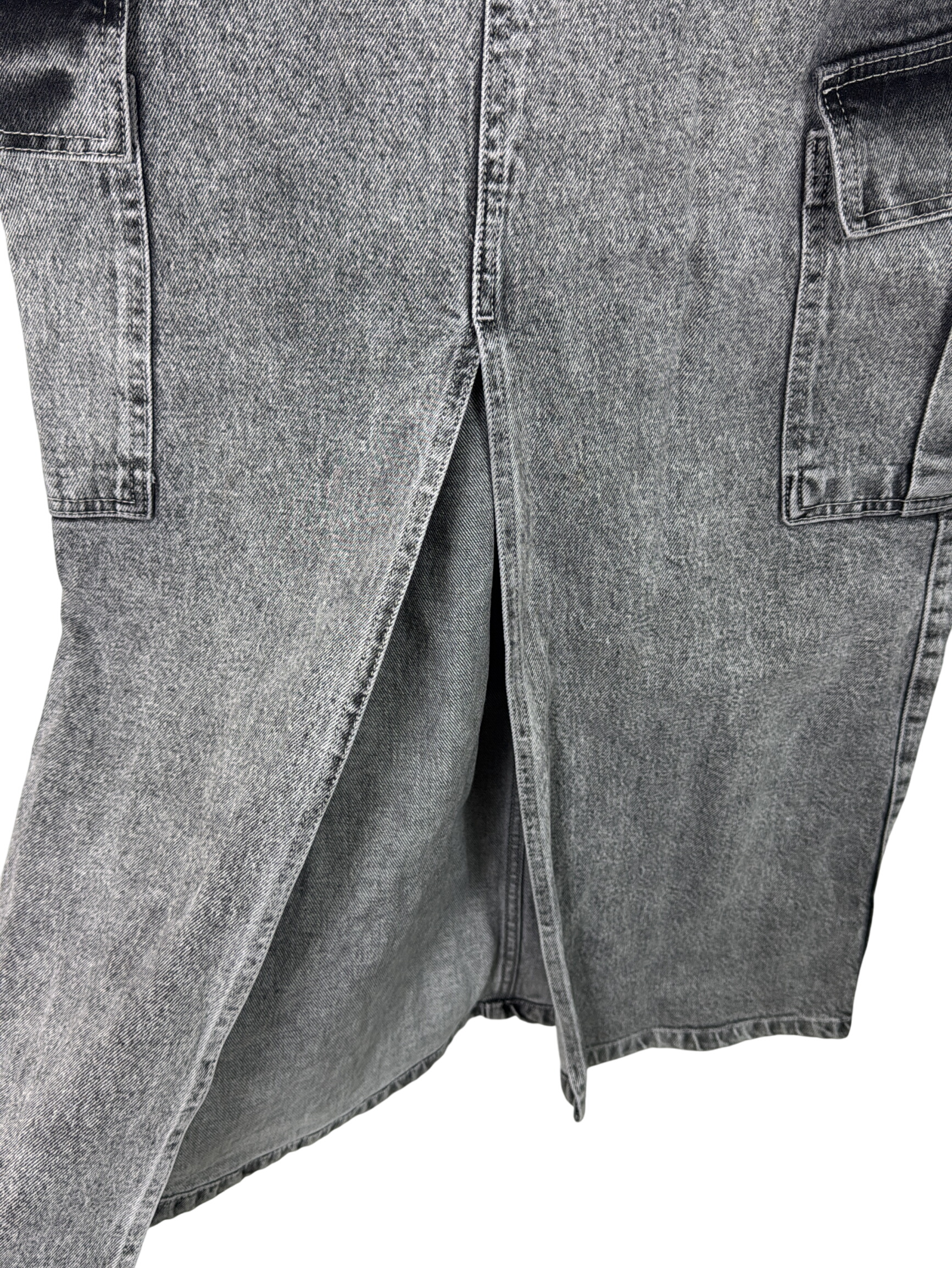 Jupe en jean grise cargo 18 denim 👖 - Photo 1