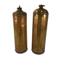 Lot de 4 anciennes bouillotes/chauffe-lit en laiton et cuivre - Photo 5