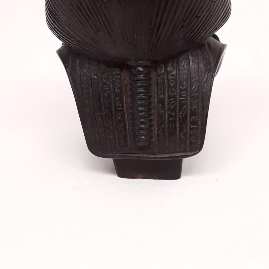 Buste de pharaon égyptien en bois - Photo 3