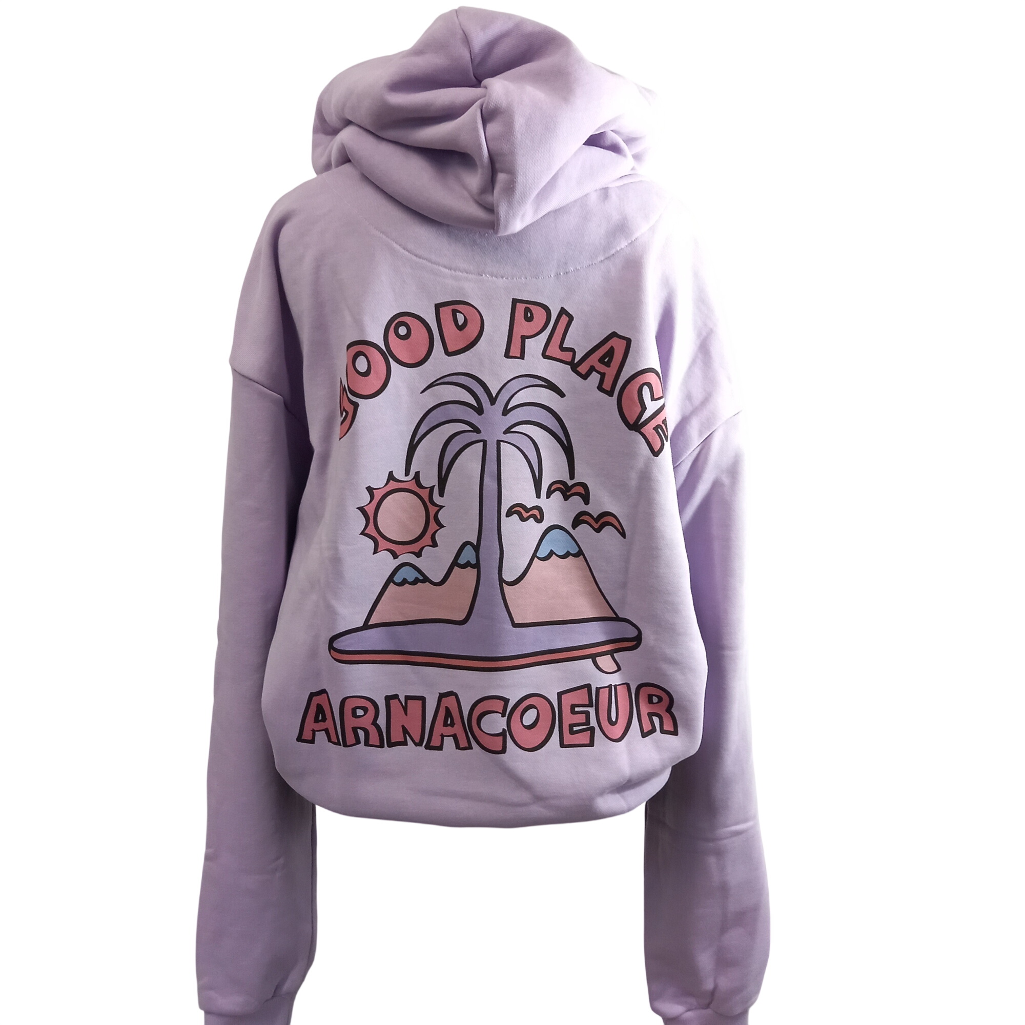 Sweat à capuche couleur parme, de taille S, de marque Arnacoeur Très bon état - Vue 2 - 