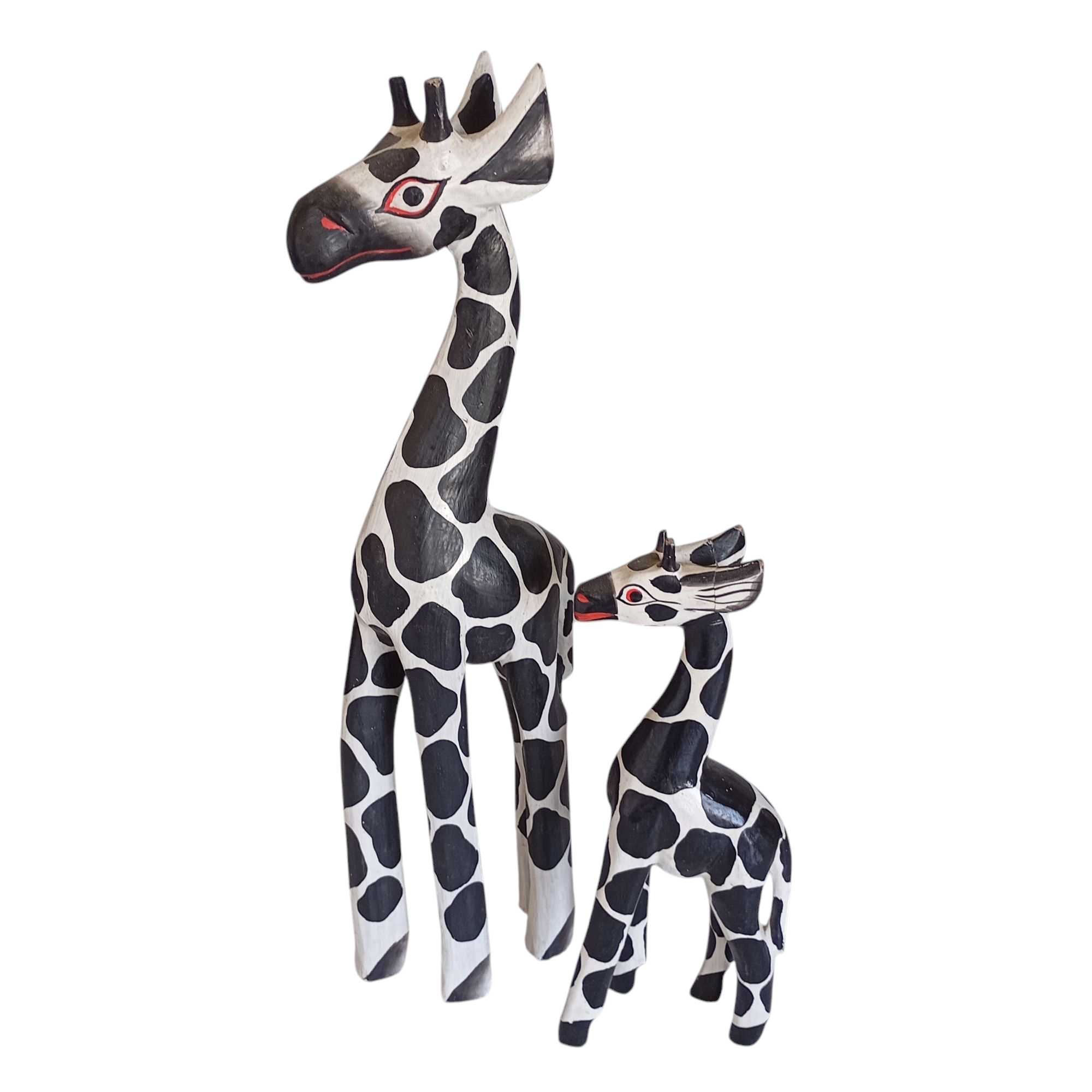 Lot de deux statues en bois 