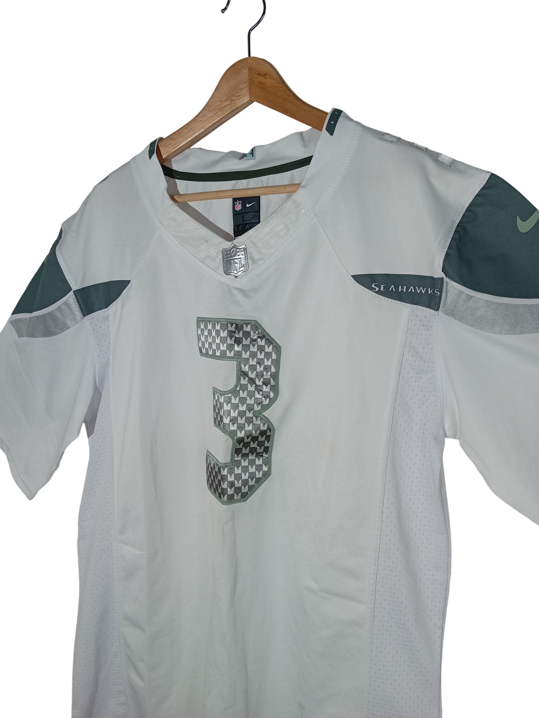 Voir photo 2 de Maillot Nike Nfl Seahawks Wilson #3 L (T3678) Maillot Nike Nfl Seahawks Wilson #3 L (T3678) Très bon état - Vue 2 -
