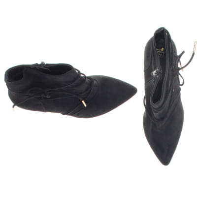 Bottines noires effet daim à talons aiguilles 10 cm - Femme - Gémo - Pointure 39 - Photo 1