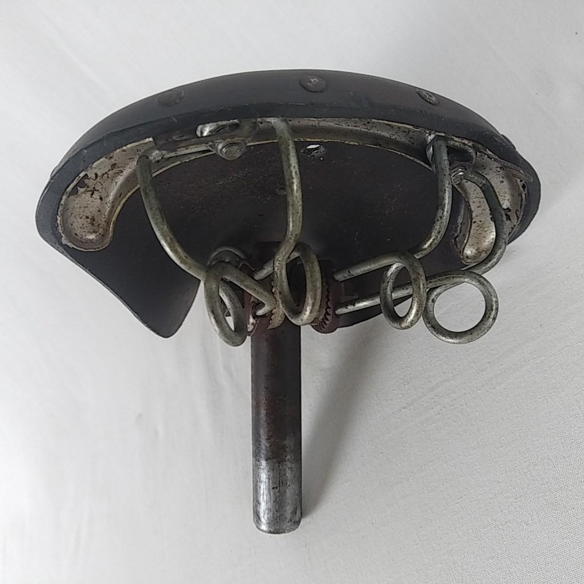 Selle vélo ancienne 25x30 cm cuir robuste - Équipements vélos