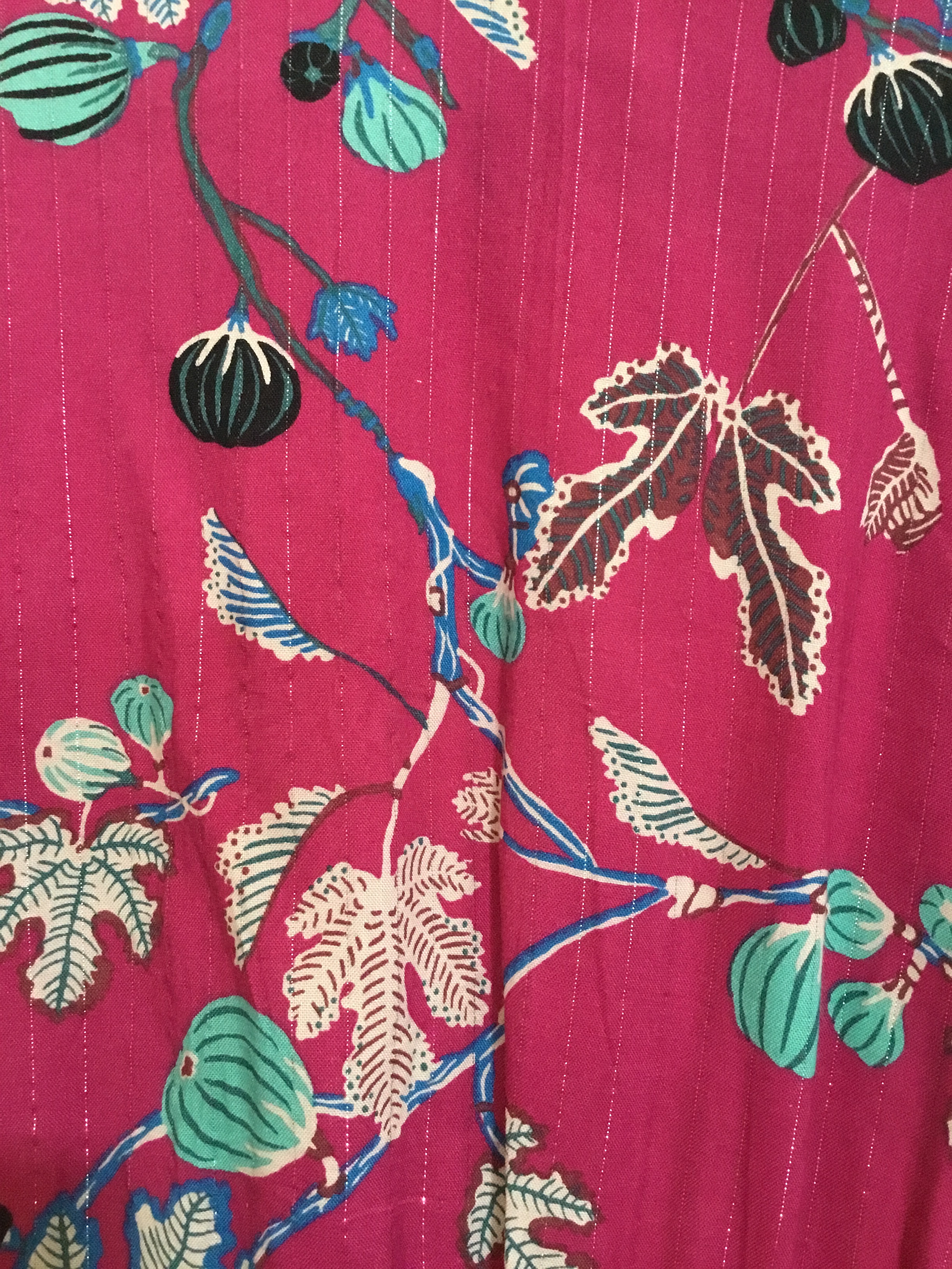 Robe manches 3/4 rose à motifs nature « An’ge » taille L Très bon état - Vue 6 - 