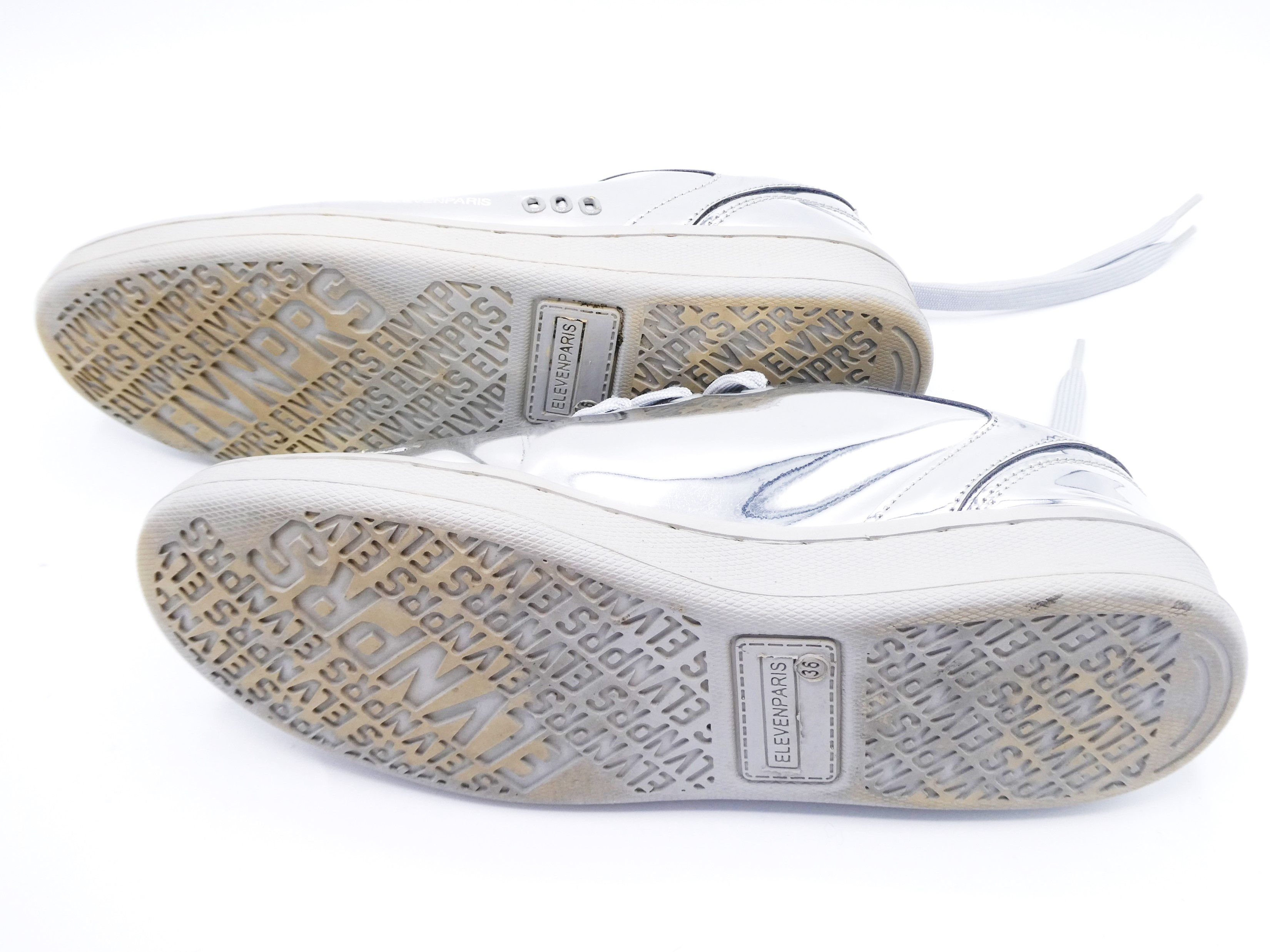 ELEVEN PARIS 2YK Chaussures tennis à lacets argentées - Pointure 36 - Photo 5