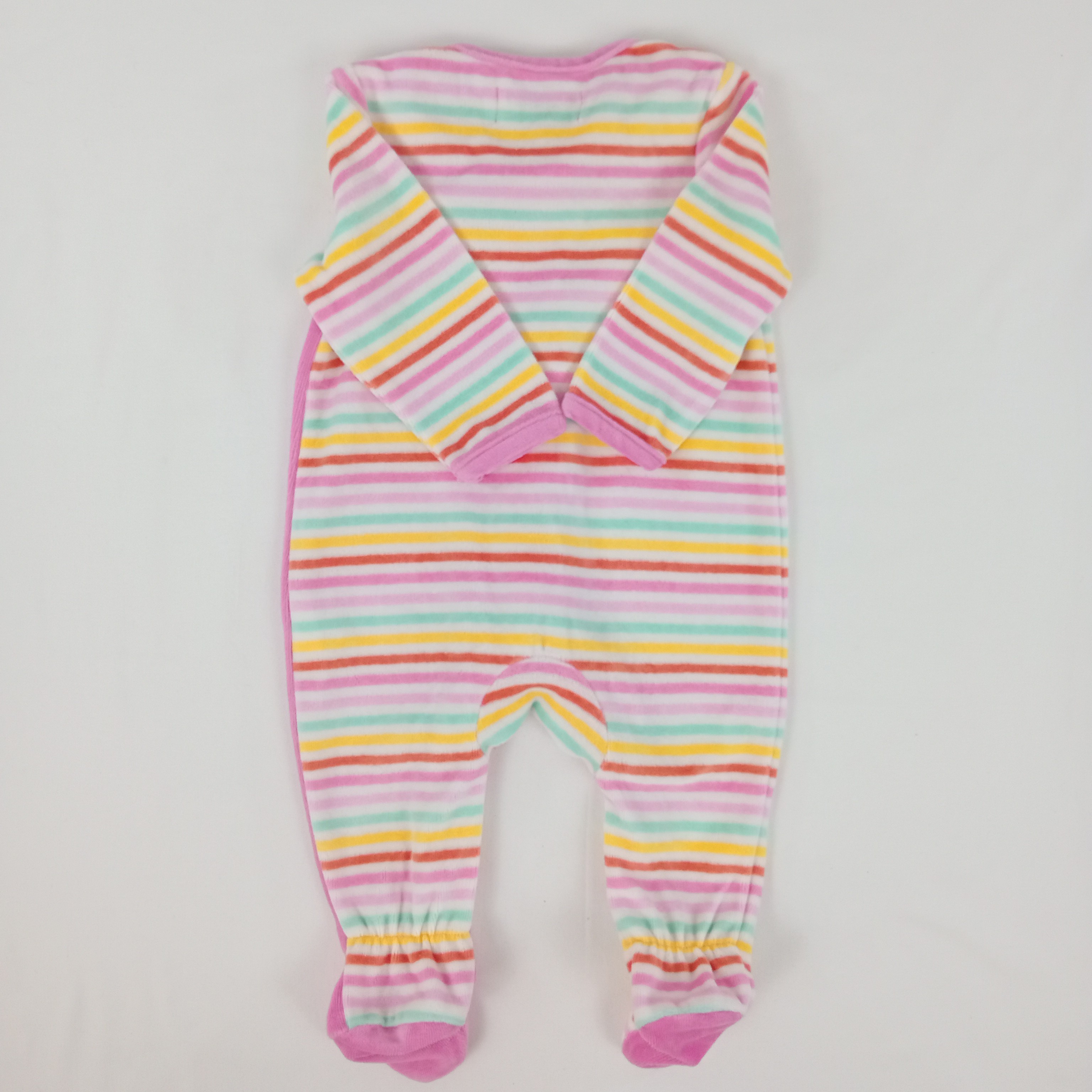 Pyjama bébé fille à rayures de la marque Premaman with love manches longues de couleur rose et blanc taille 60 cm (3 mois) - Photo 3