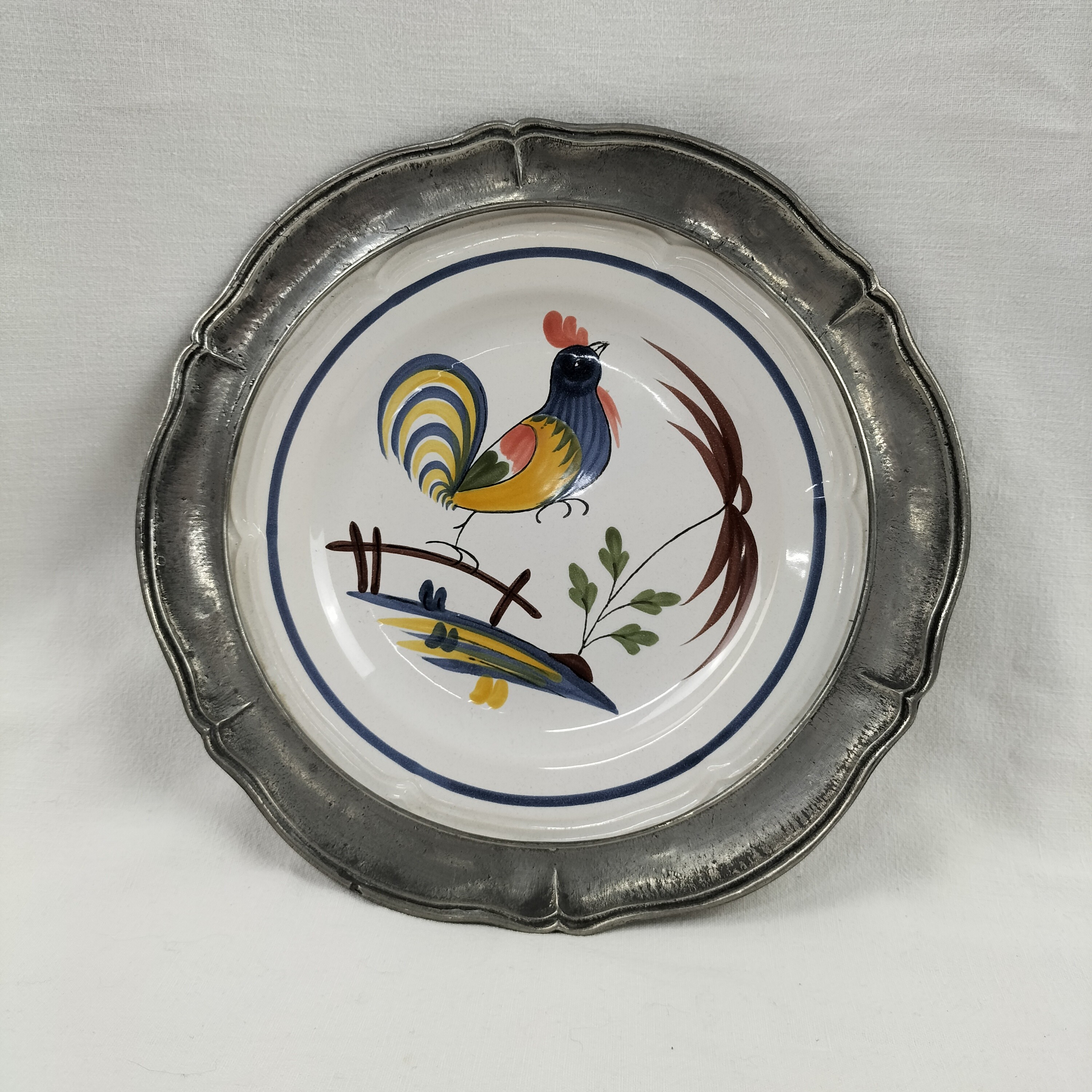 ANCIENNE ASSIETTE DÉCORATIVE en porcelaine de Limoges France décor Fragonard. EUR 20,00
