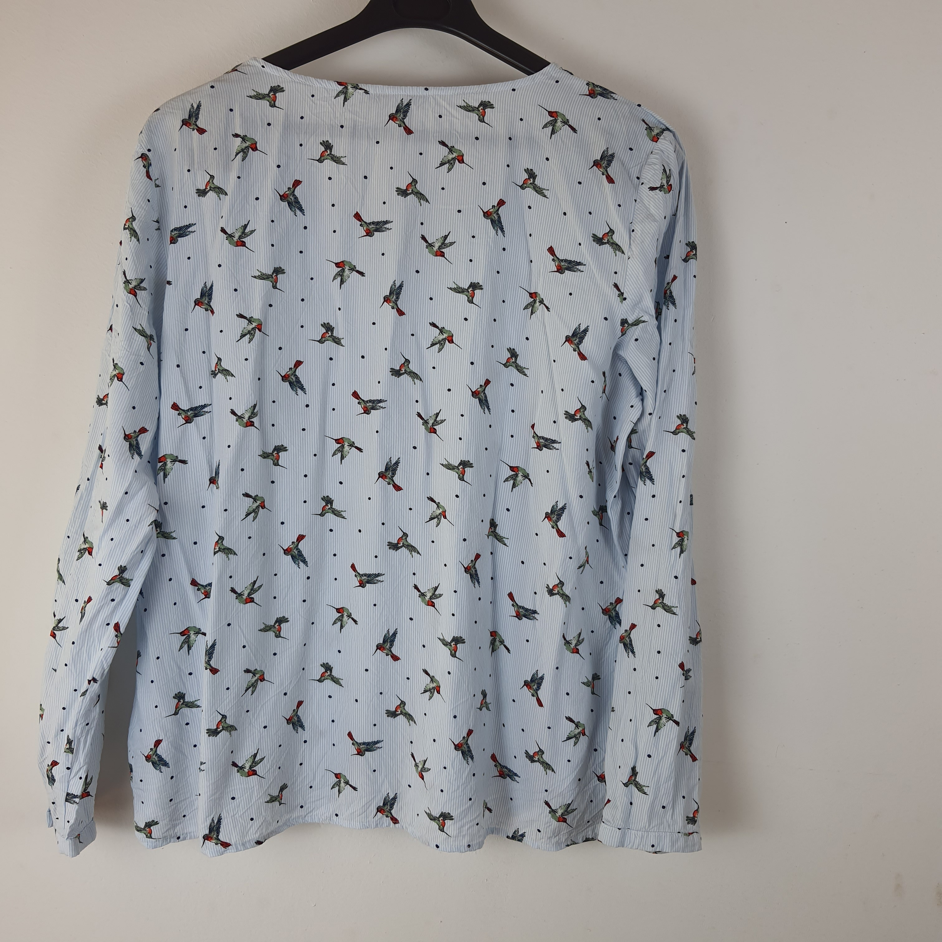 Blouse femme bleu ciel à motifs colibris - Esprit - 42 Très bon état - Vue 2 - 