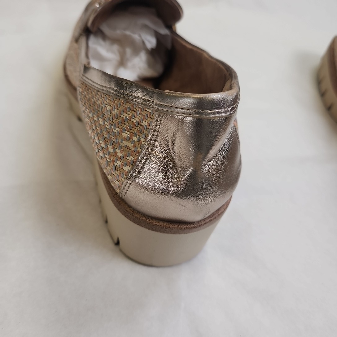 Tamaris - Chaussure femme marron en toile / cuir - pointure 42  - Vue 2 - 