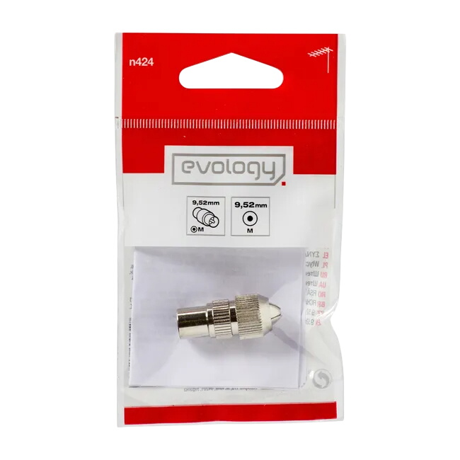 Fiche coaxiale 9.52mm mâle EVOLOGY - Photo 0