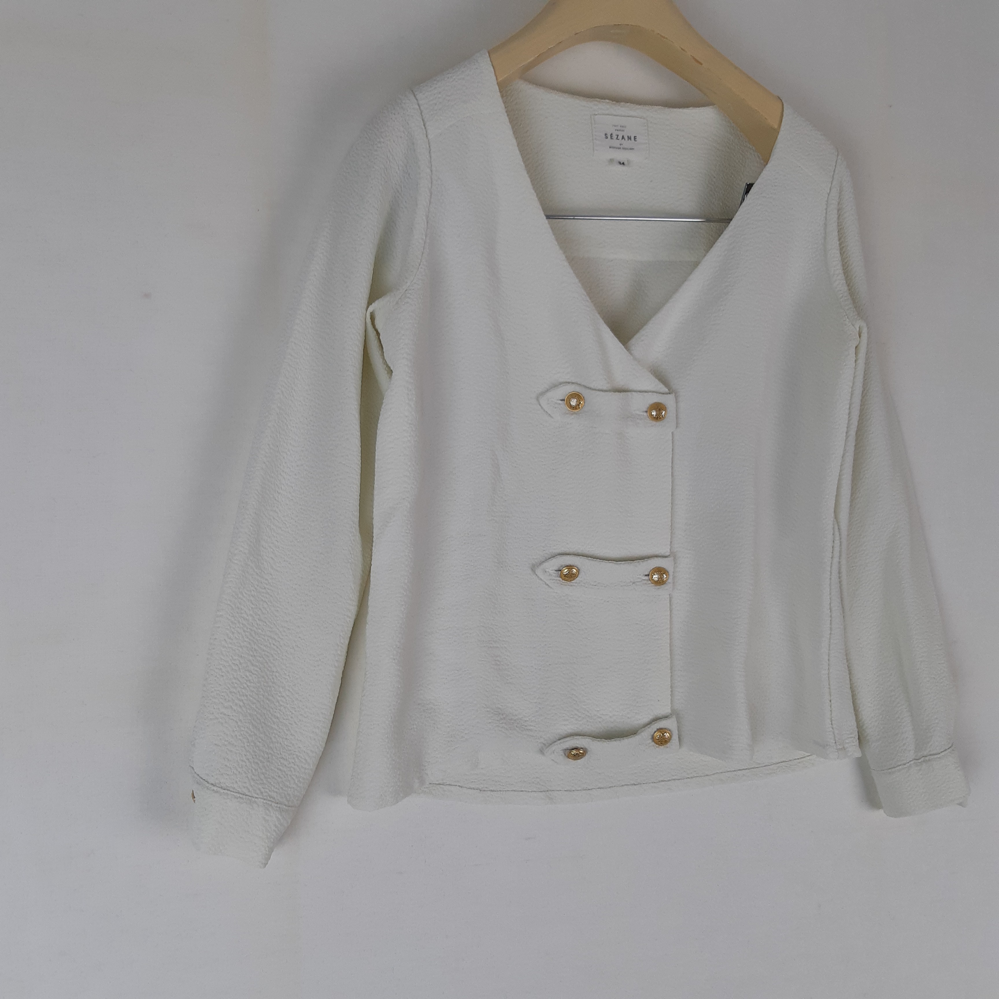 Voir photo 3 de Sezane - Veste écrue molleton texturé - Taille 34 mesures Carrure=33 Poitrine= 43 Longueur= 53 Sezane - Veste écrue molleton texturé - Taille 34 mesures Carrure=33 Poitrine= 43 Longueur= 53 Très bon état - Vue 3 -