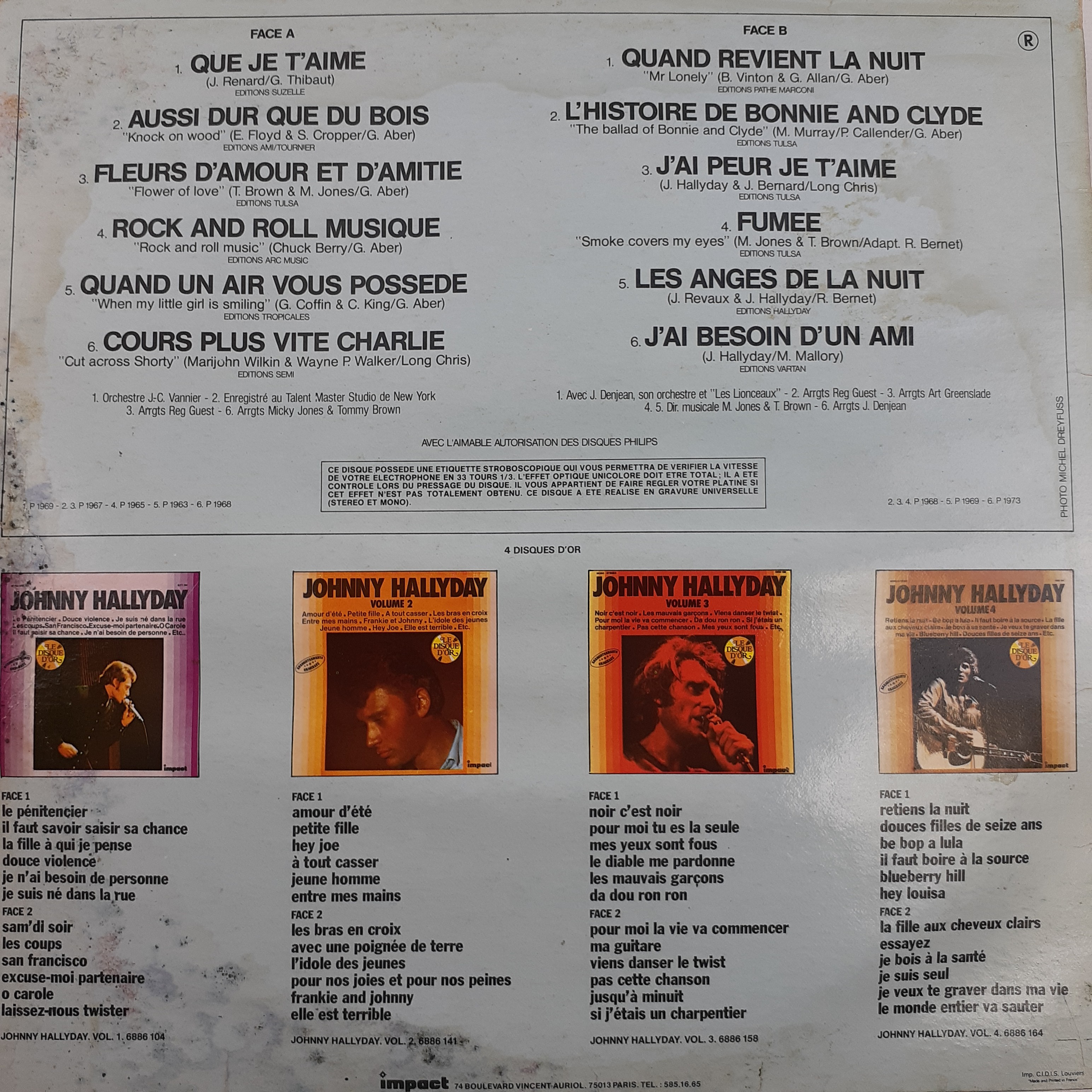 Voir photo 4 de Johnny Hallyday - 1969 Johnny Hallyday - 1969 Très bon état - Vue 4 -