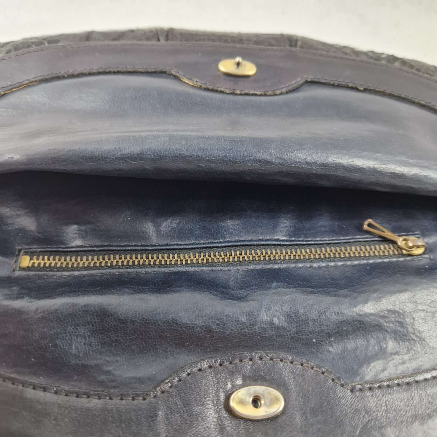 Voir photo 6 de Sac en croco et bois vintage Sac en croco et bois vintage Bon état - Vue 6 -