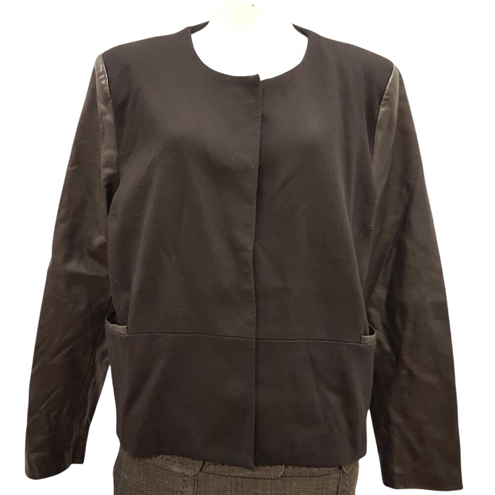 Veste de fêtes bi-matière noire - SCOTTAGE - taille 44  -  reconditionné disponible sur Label Emmaüs