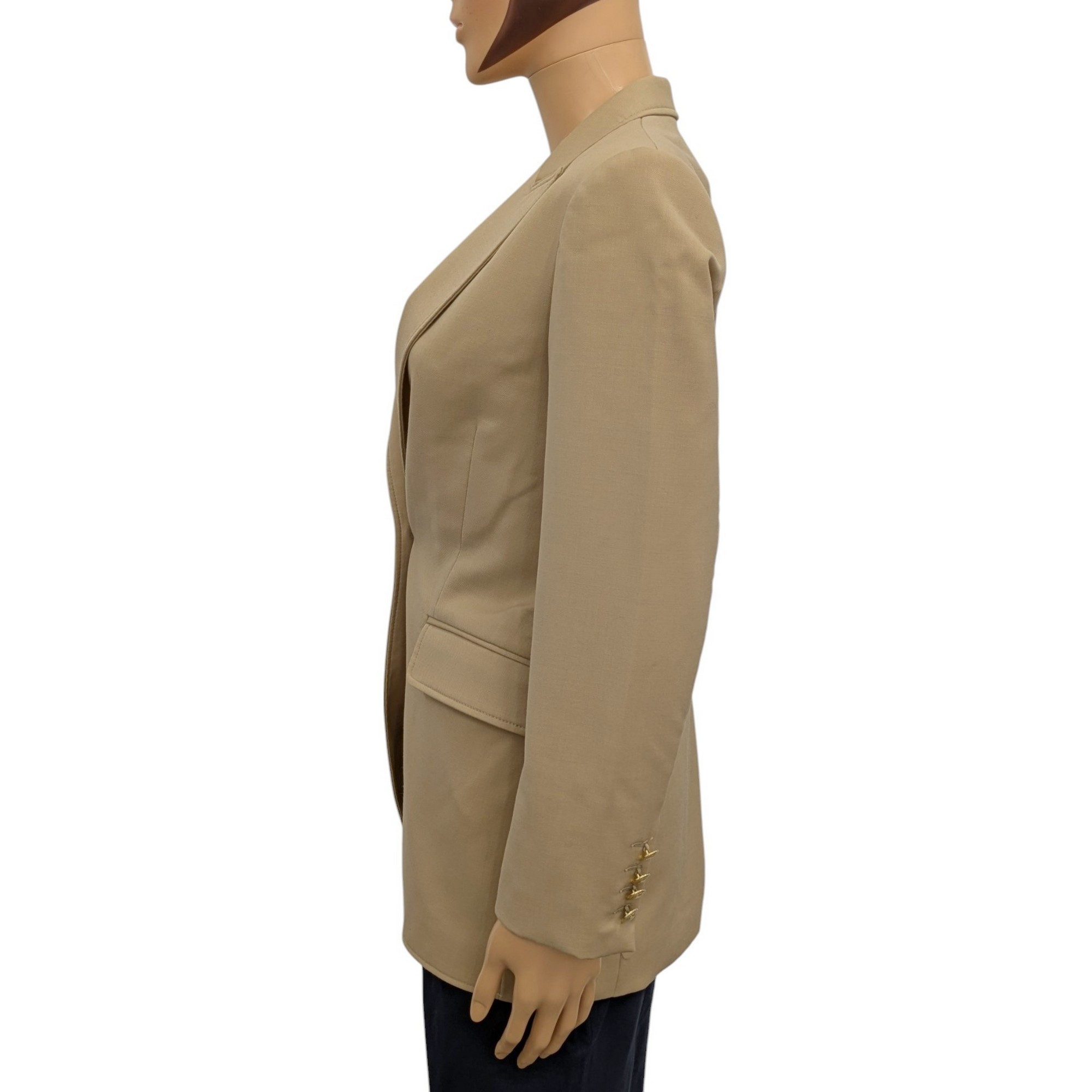 Veste tailleur Sandro T 34 Blazer en laine mélangée beige camel - Photo 2