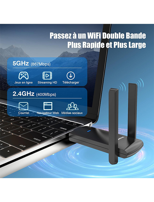 Adaptateur Wifi 6 Wireless - 1800Mbps - Wonlink Comme neuf - Vue 2 - 