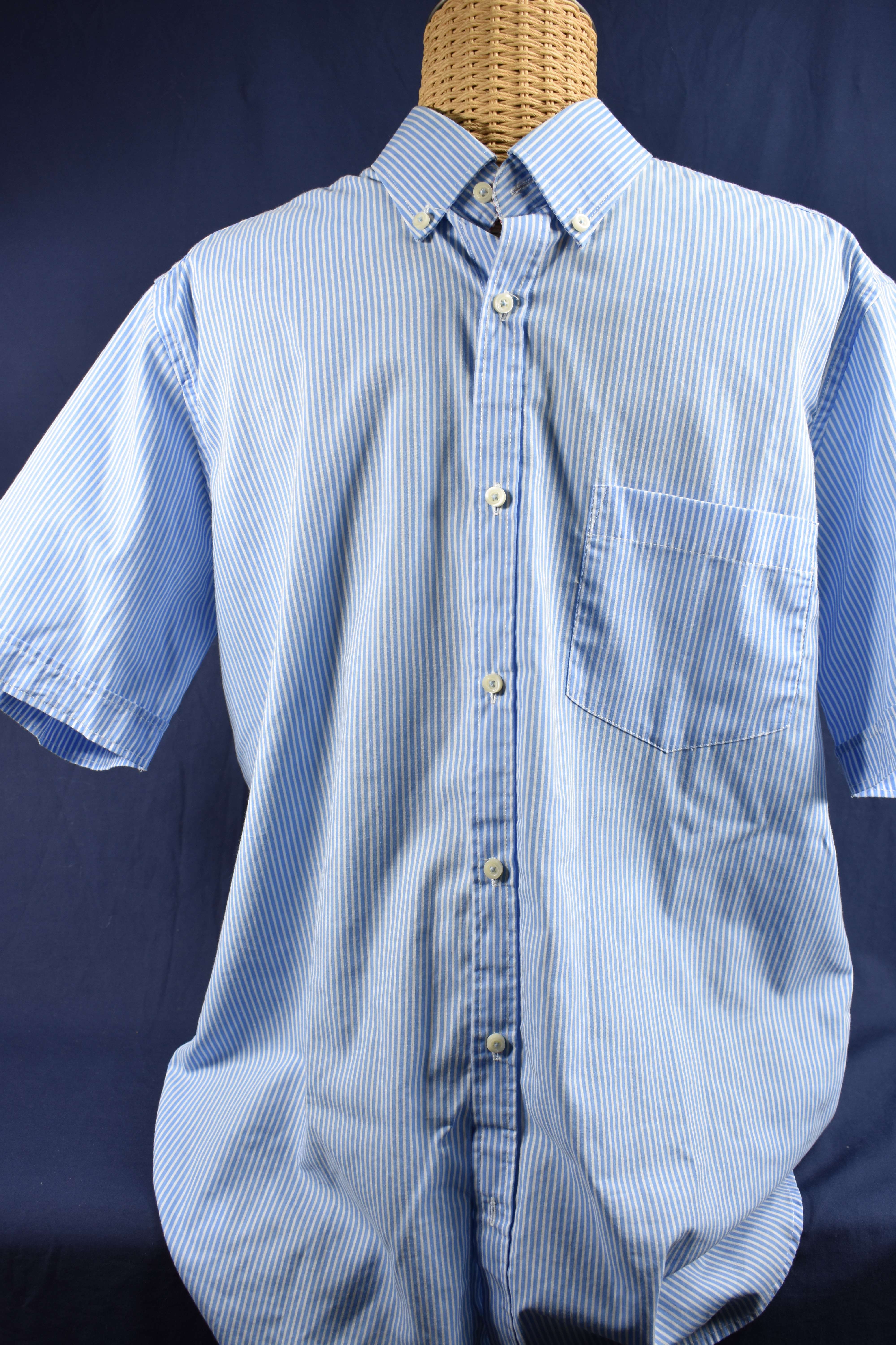 Chemisette homme à rayures blanc bleu de marque " Gil d'Auray " taille 41 / 42 Bon état - Vue 6 - 