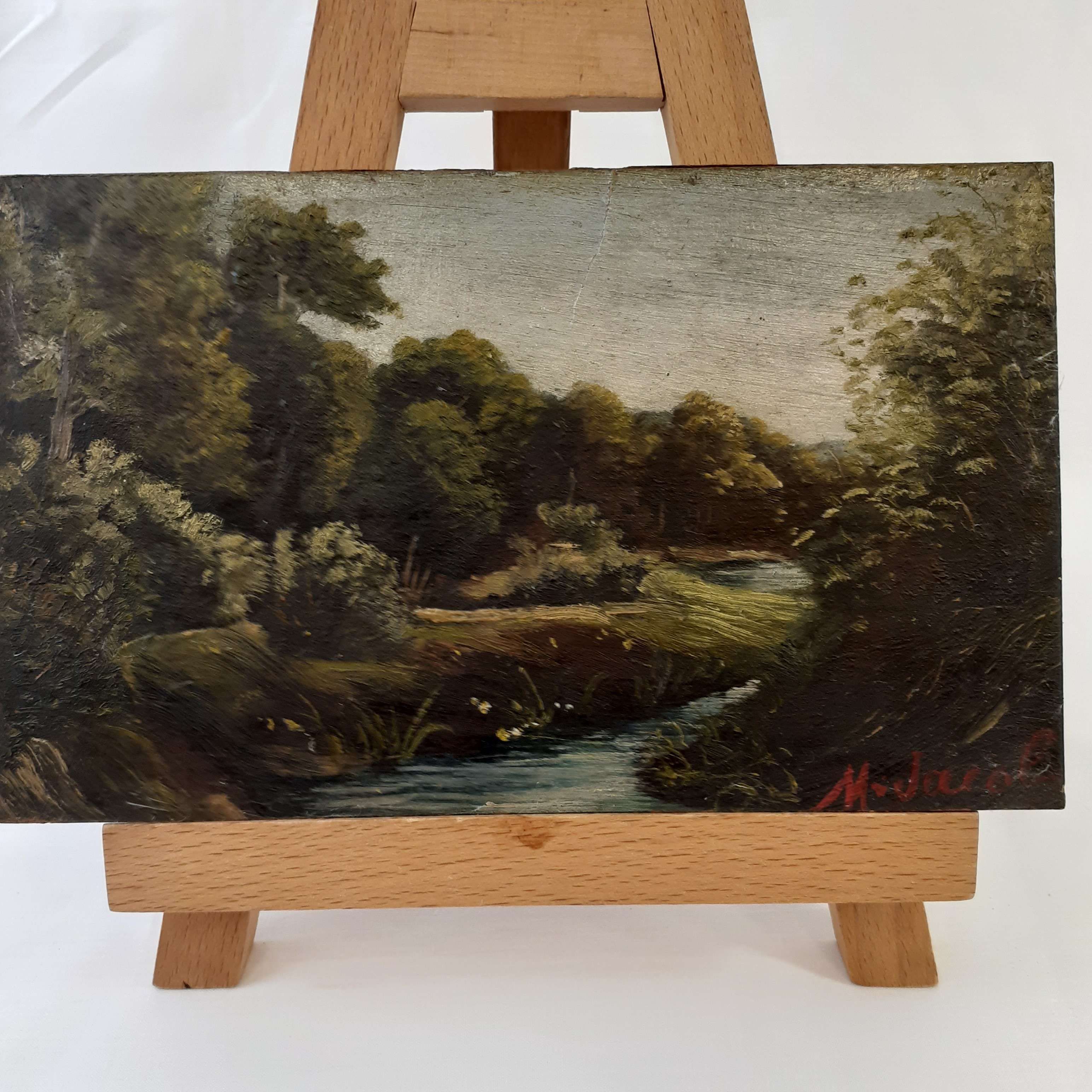 Voir photo 2 de Peinture sur panneau de particules M.Jacobs Peinture sur panneau de particules M.Jacobs Bon état - Vue 2 -