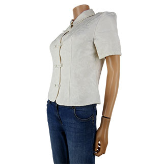 Veste écru imprimée fleurs - Femme - 1.2.3. - Taille 40 - Bon état - Photo 2