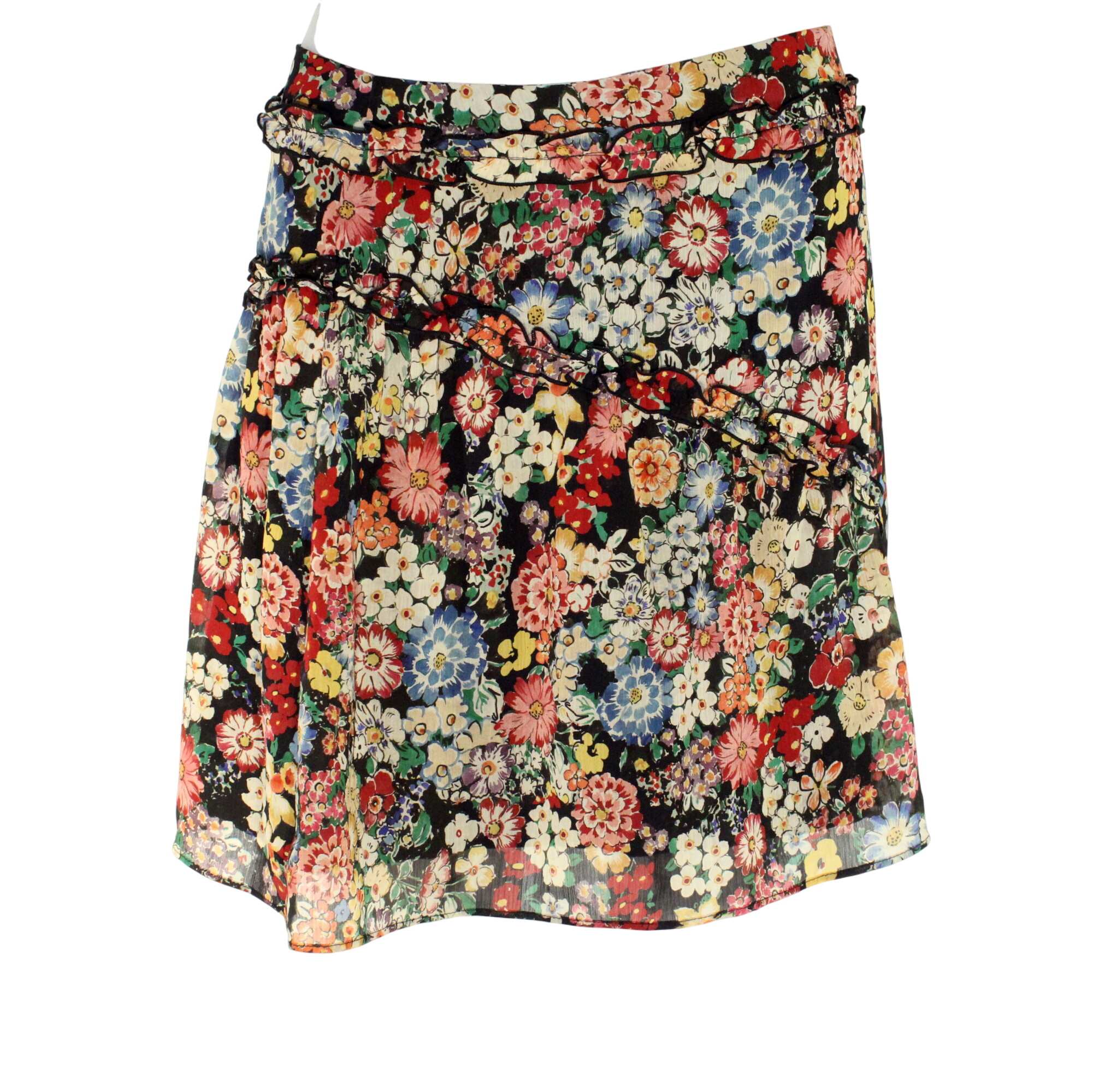 Jupe Noire Fleurie NAF NAF Taille 40 - Photo 0