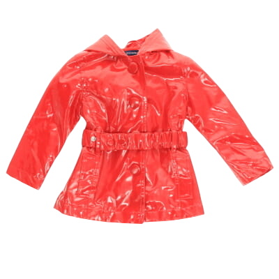 Manteau rouge en simili cuir avec ceinture - fille - Inextenso - taille 2 ans - Photo 0