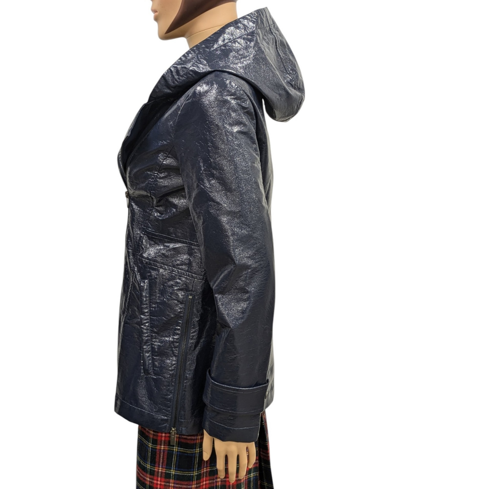 Comptoir des Cotonniers mod. Vasilic T 38 Veste Imperméable en cuir synthétique bleu marine - Photo 3