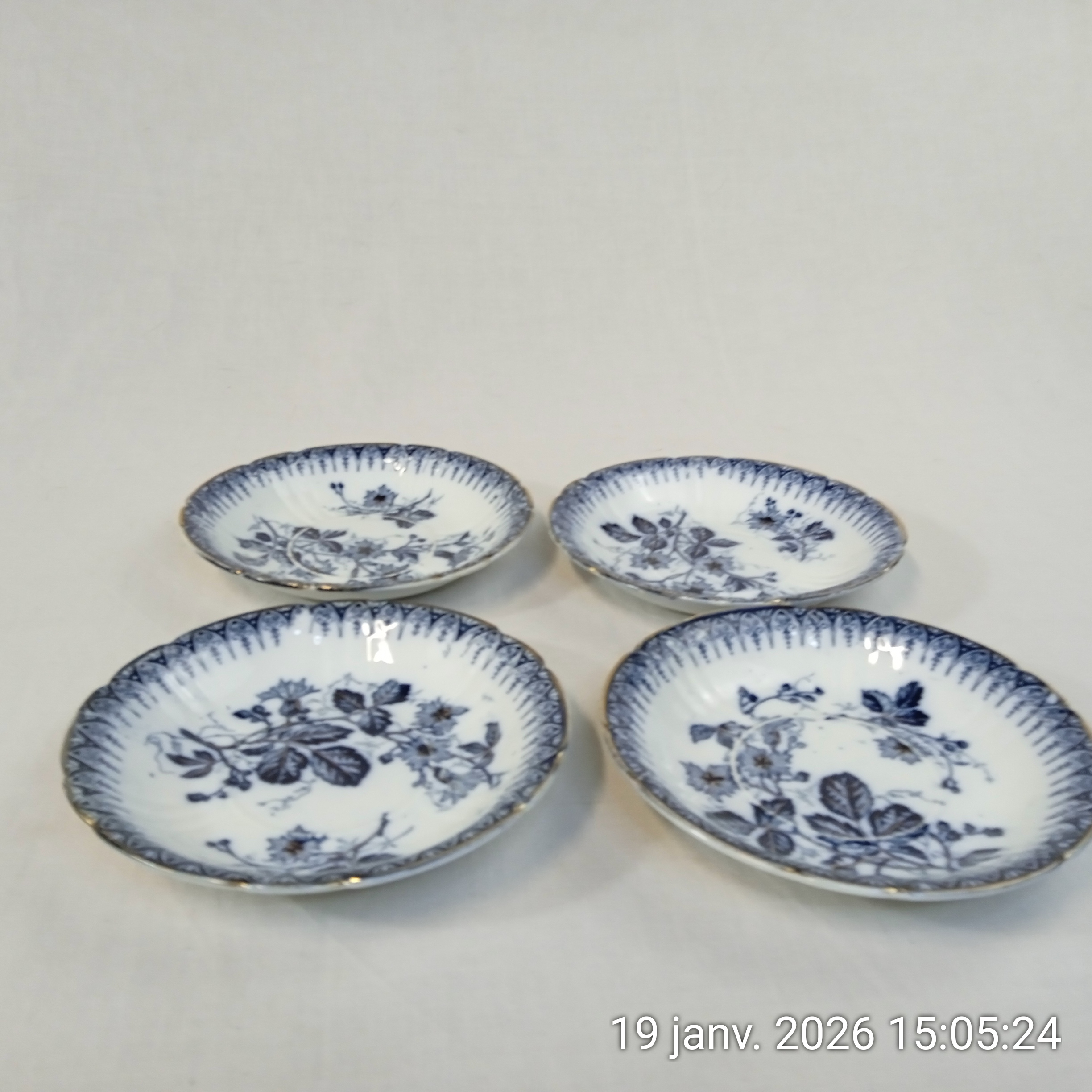Lot de 4 Assiettes creuse K&G Lunéville Modèle Julienne Années 1900 Bon état - Vue 3 - 