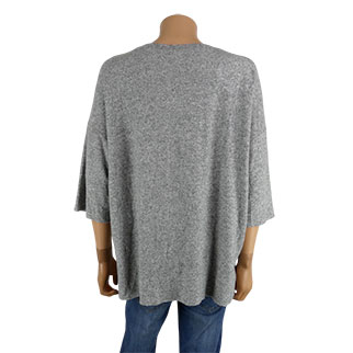 Pull Zara Gris Perlé Avec Broderie Perles, Taille XL - Neuf Avec étiquettes
