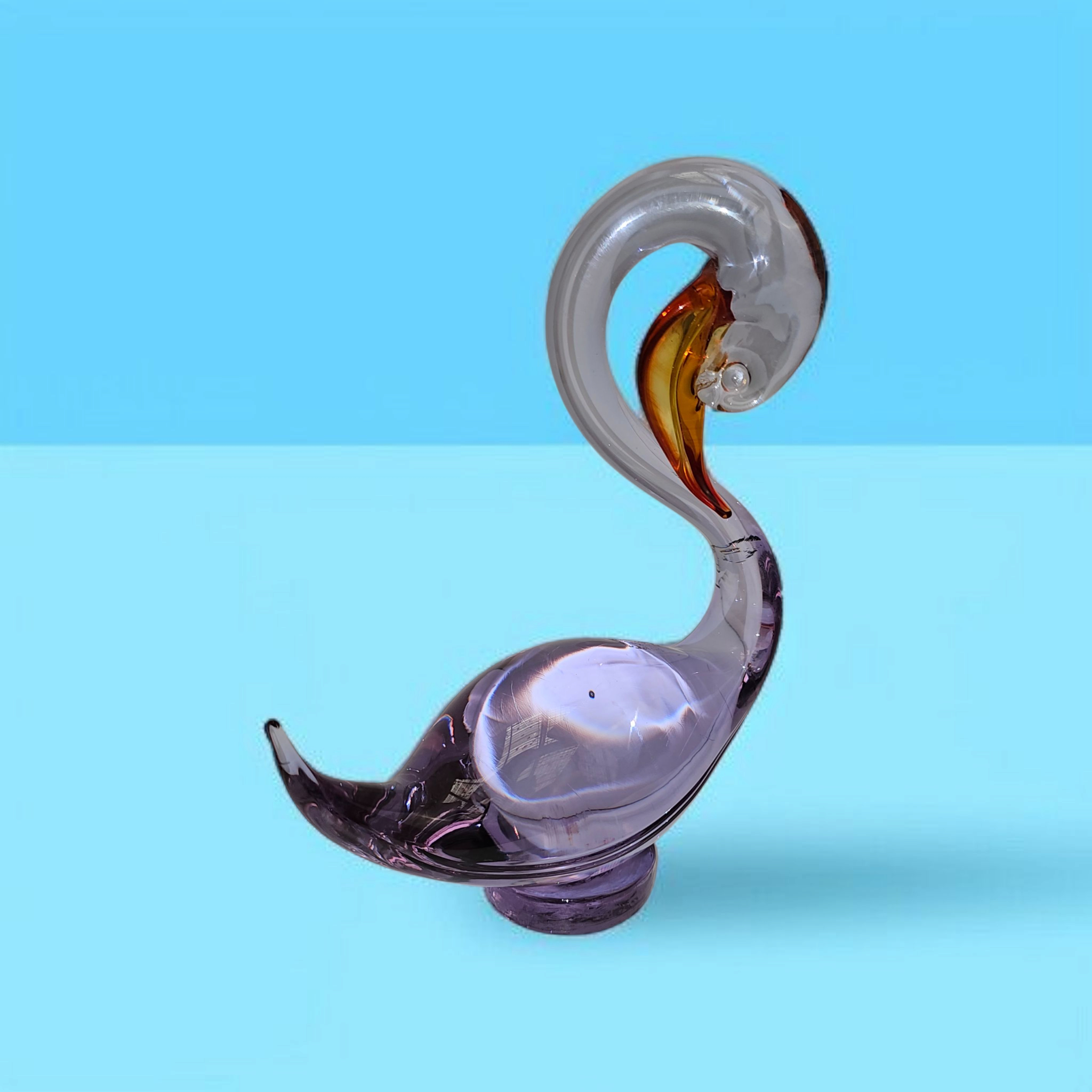 Cygne Art-Déco 20cm Hauteur en verre colorés [ Cristallerie ] - Photo 0