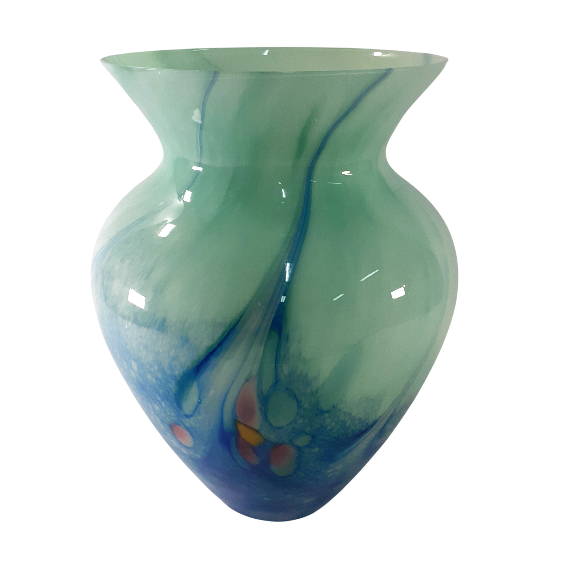 Très beau et grand vase en verre soufflé à inclusions - Photo 0