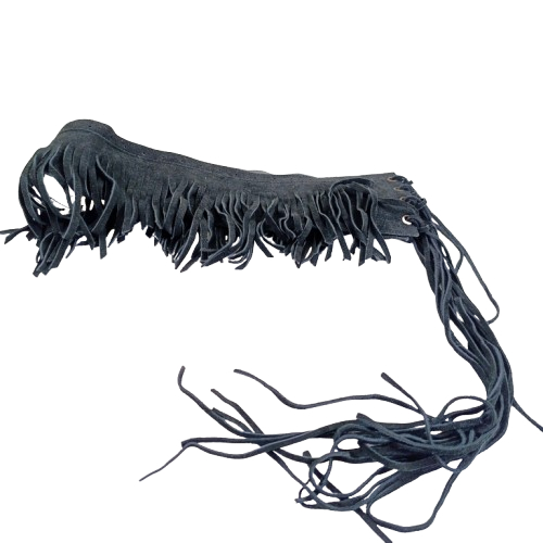 Ceinture en daim noir, 77cm de long et 10cm de large..  - Vue 3 - 