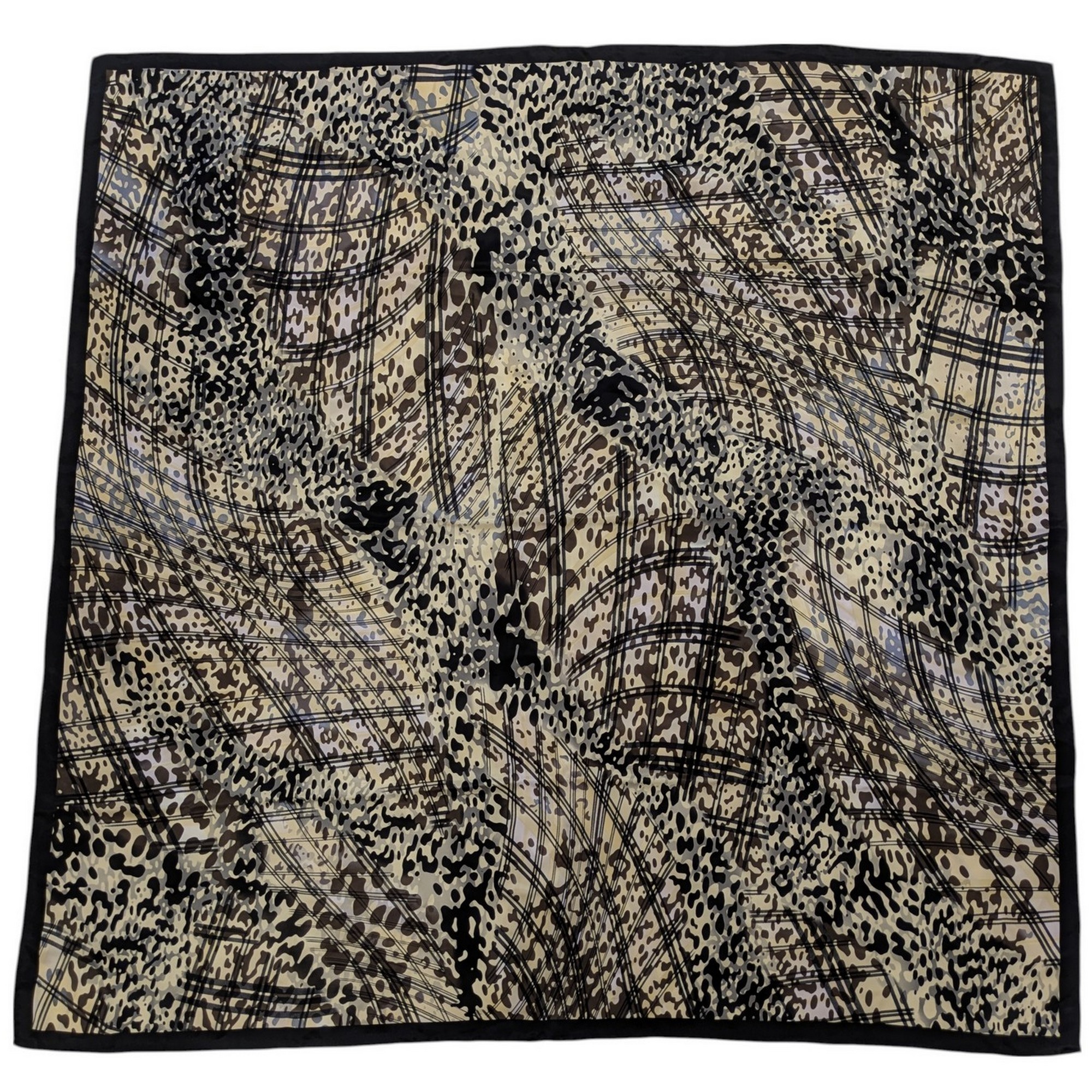 Grand Foulard Un Jour Ailleurs Carré en soie imprimé animal 118 cm x 117 cm - Photo 1