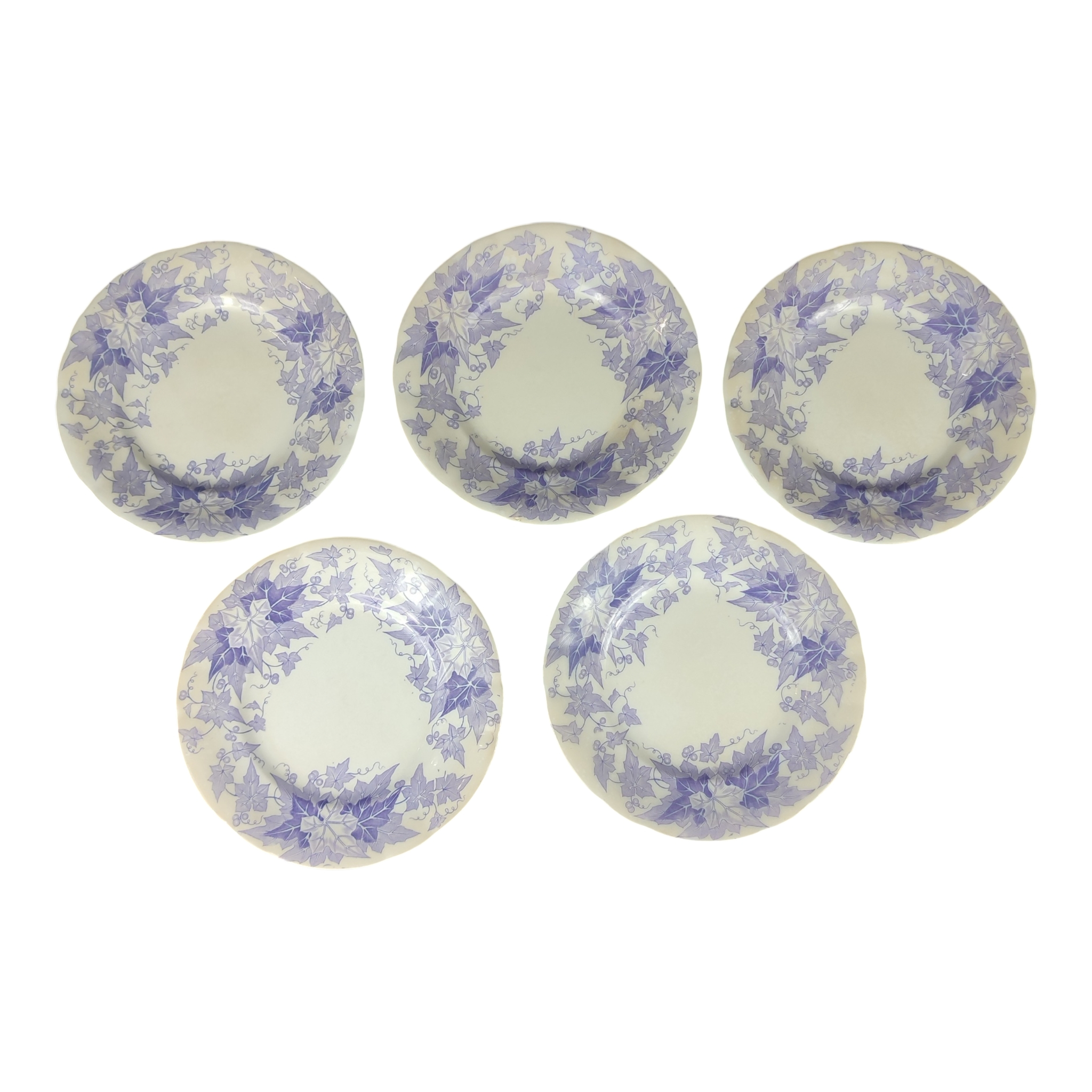 Lot 5 assiettes à dessert - U & C Sarreguemines - Modèle BRYONIA - Années 1875 à 1920 Bon état - Vue 2 - 