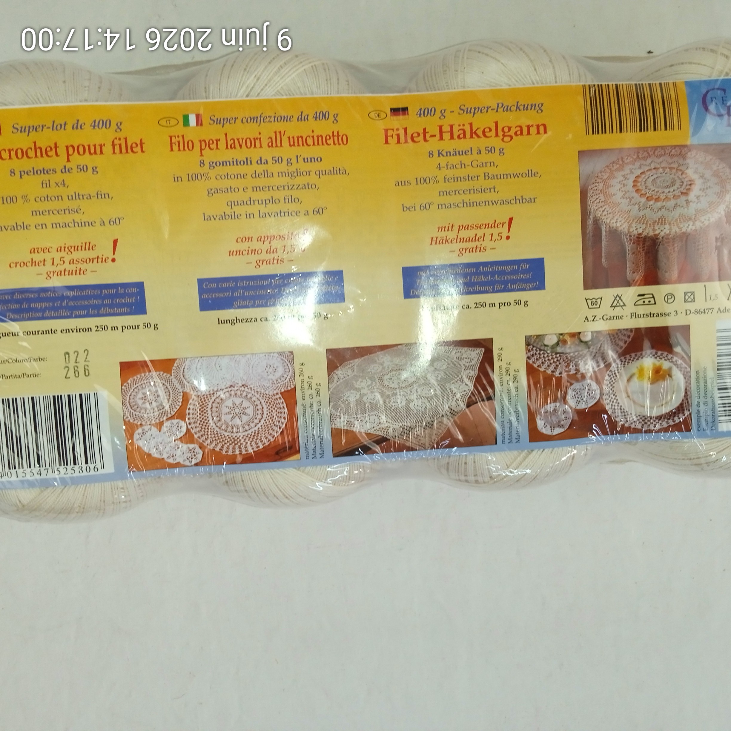 Voir photo 4 de Lot de 8 pelotes Fil mercerisé à crochet 100% coton ultra-fin pour filet Lot de 8 pelotes Fil mercerisé à crochet 100% coton ultra-fin pour filet Comme neuf - Vue 4 -