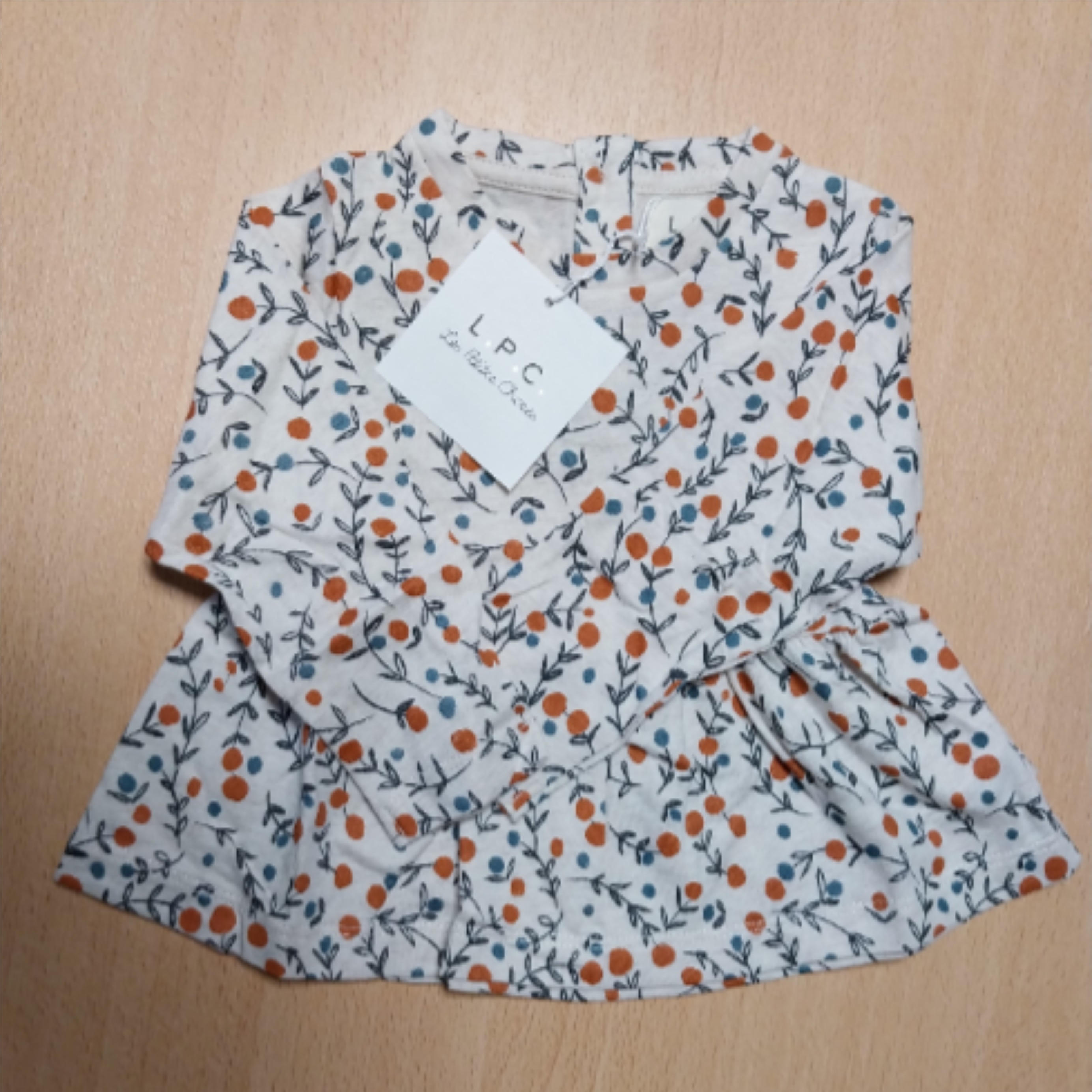 t-shirt rose bebe motif cerise 12M - Photo 0
