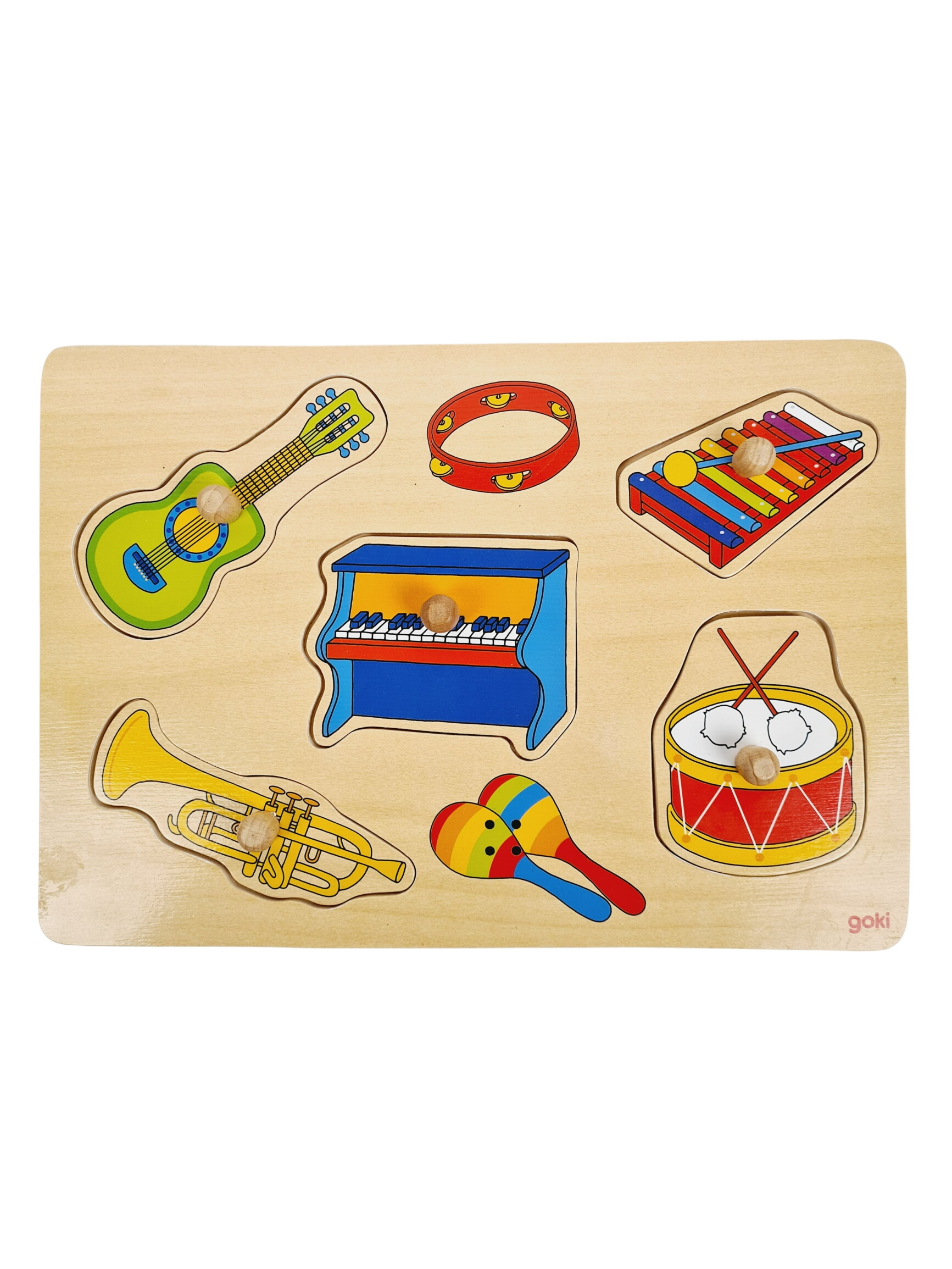 Jouet en bois - Puzzle sonores instruments de musique - Goki - 3 ans + Bon état -  reconditionné disponible sur Label Emmaüs