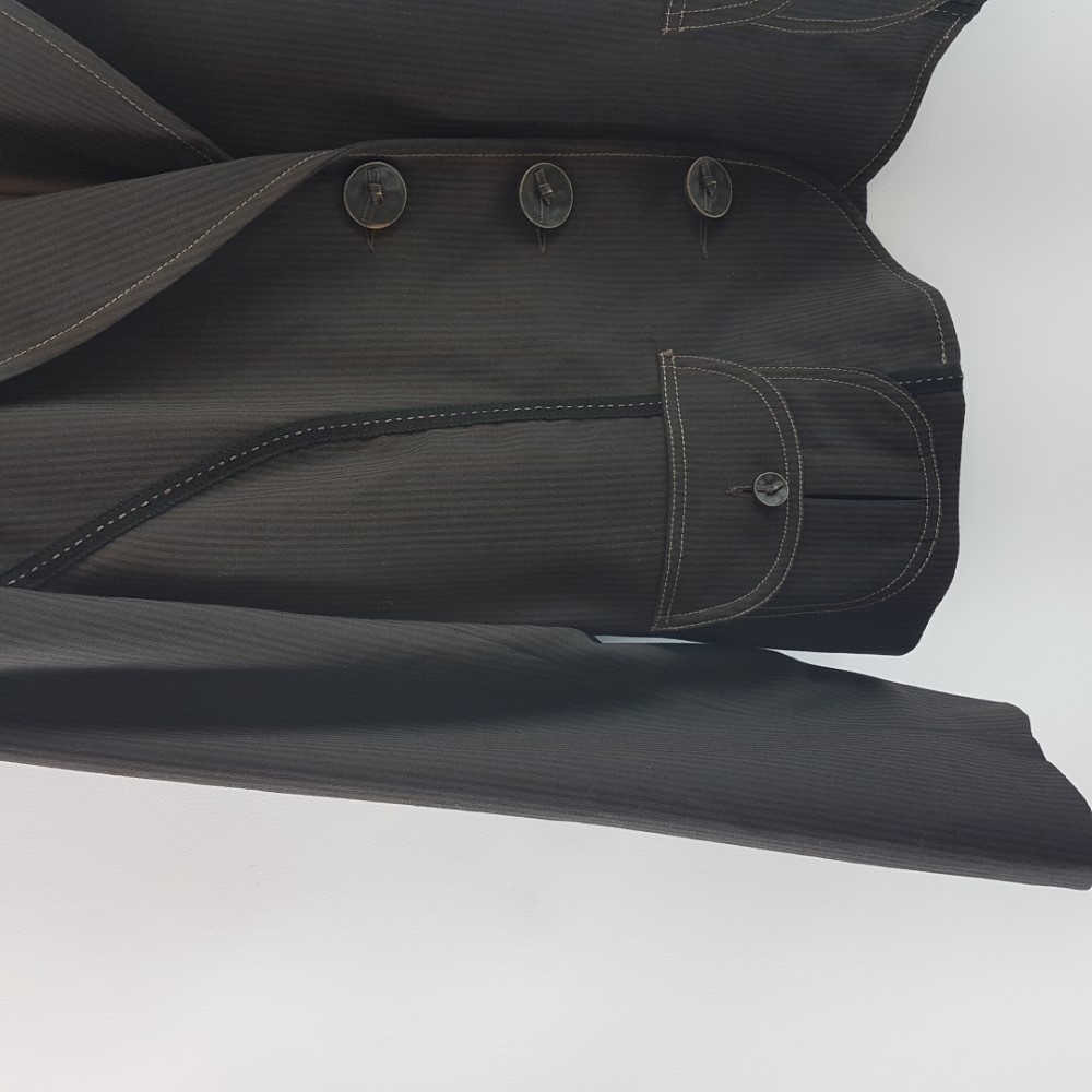 Veste blazer marron à rayures - Fred Sabatier- Taille 44 - Photo 3