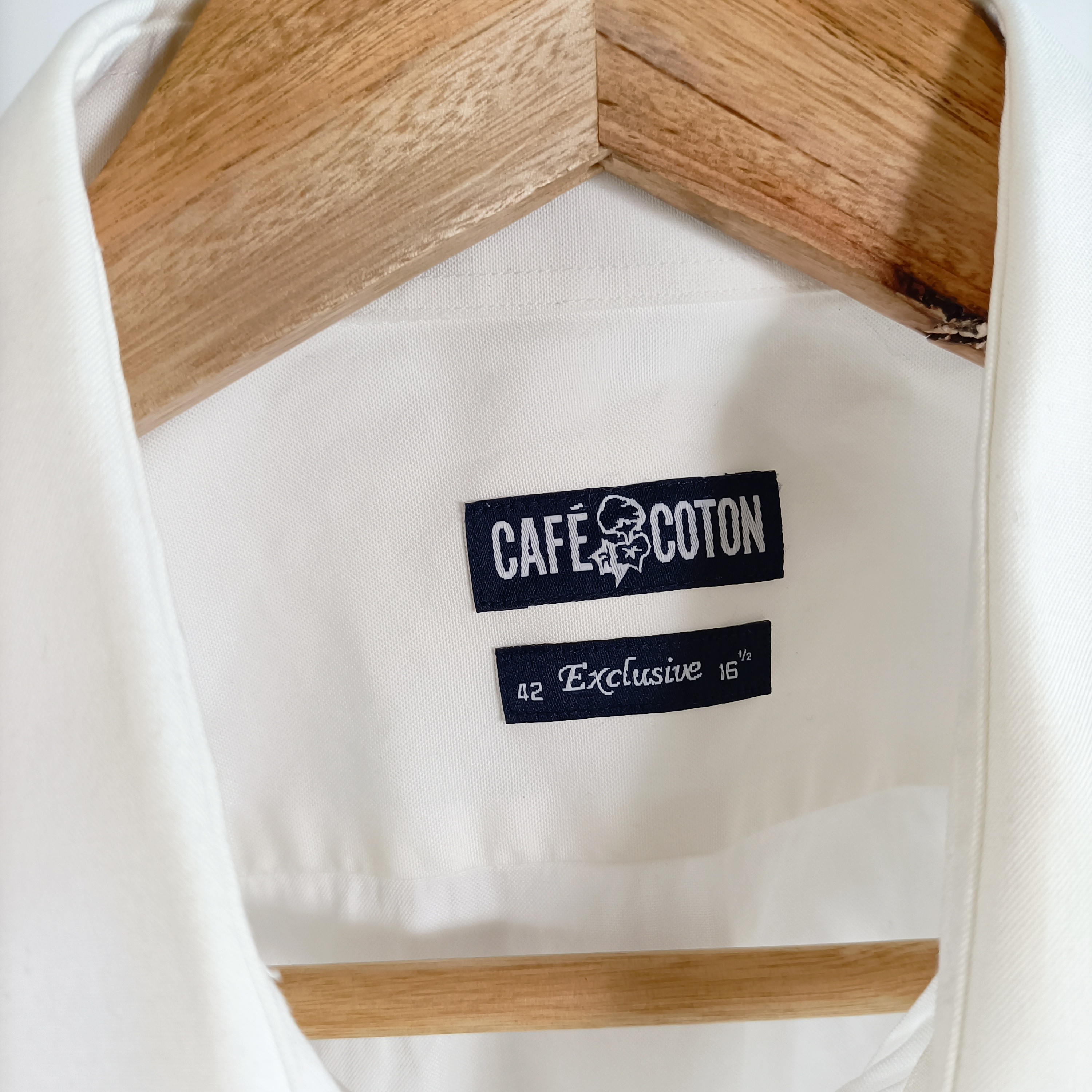 Chemise blanche élégante Café Coton Exclusive col classique taille 42 manches longues - Photo 5