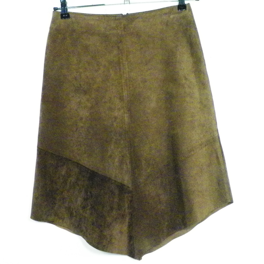 Jupe En Cuir Marron PROMOD Taille Estimée 38. Bon état - Vue 2 - 