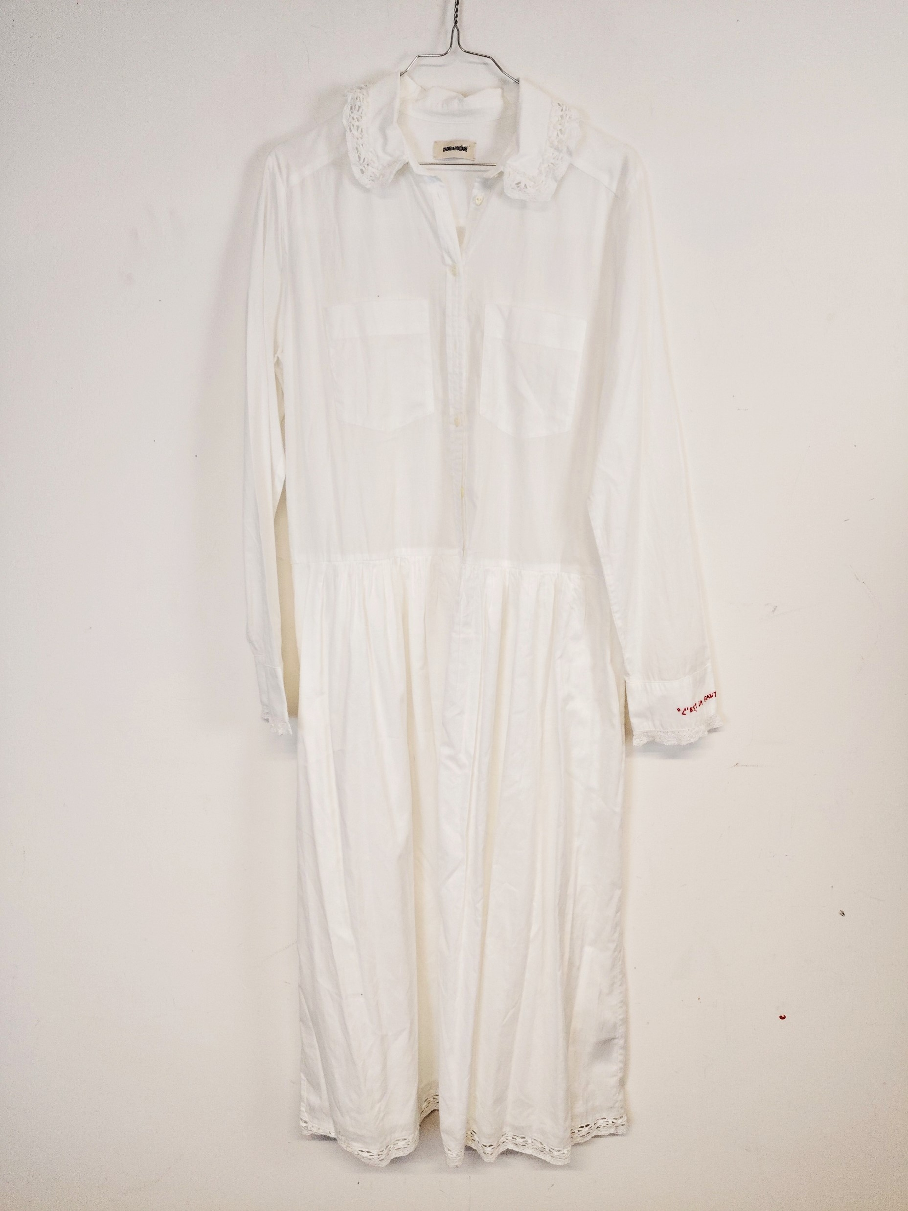 Zadig et Voltaire Robe Chemise blanche avec galon - Taille M - Photo 11